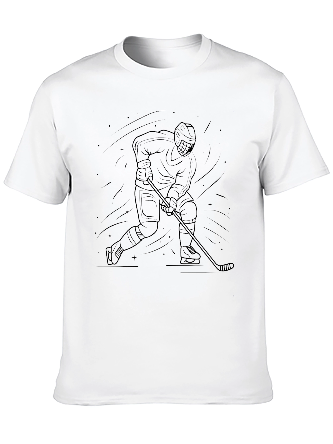 Black Hockey Player Graphic T-Shirt