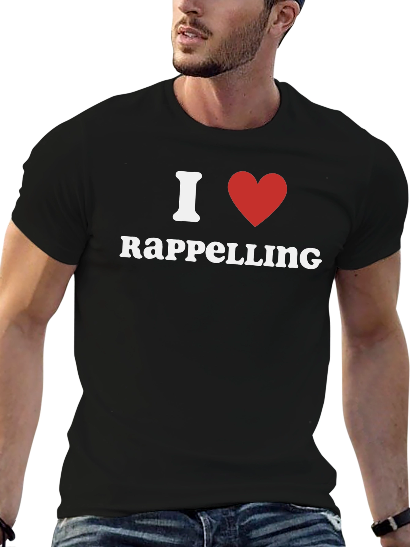 I Heart Rappelling T-Shirt - Black