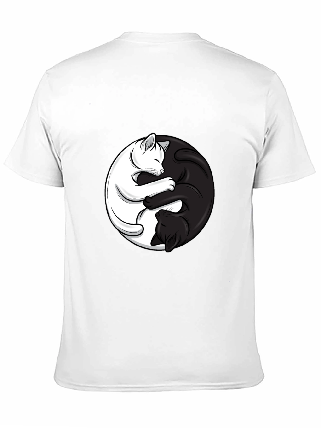 Yin Yang Cats Black T-Shirt