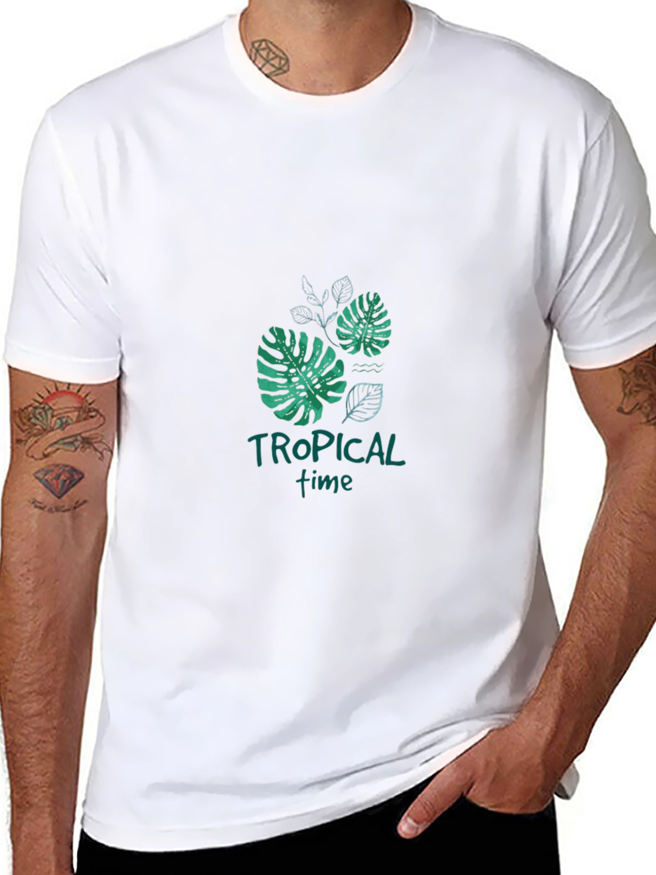 Tropical Time Black Graphic Tee