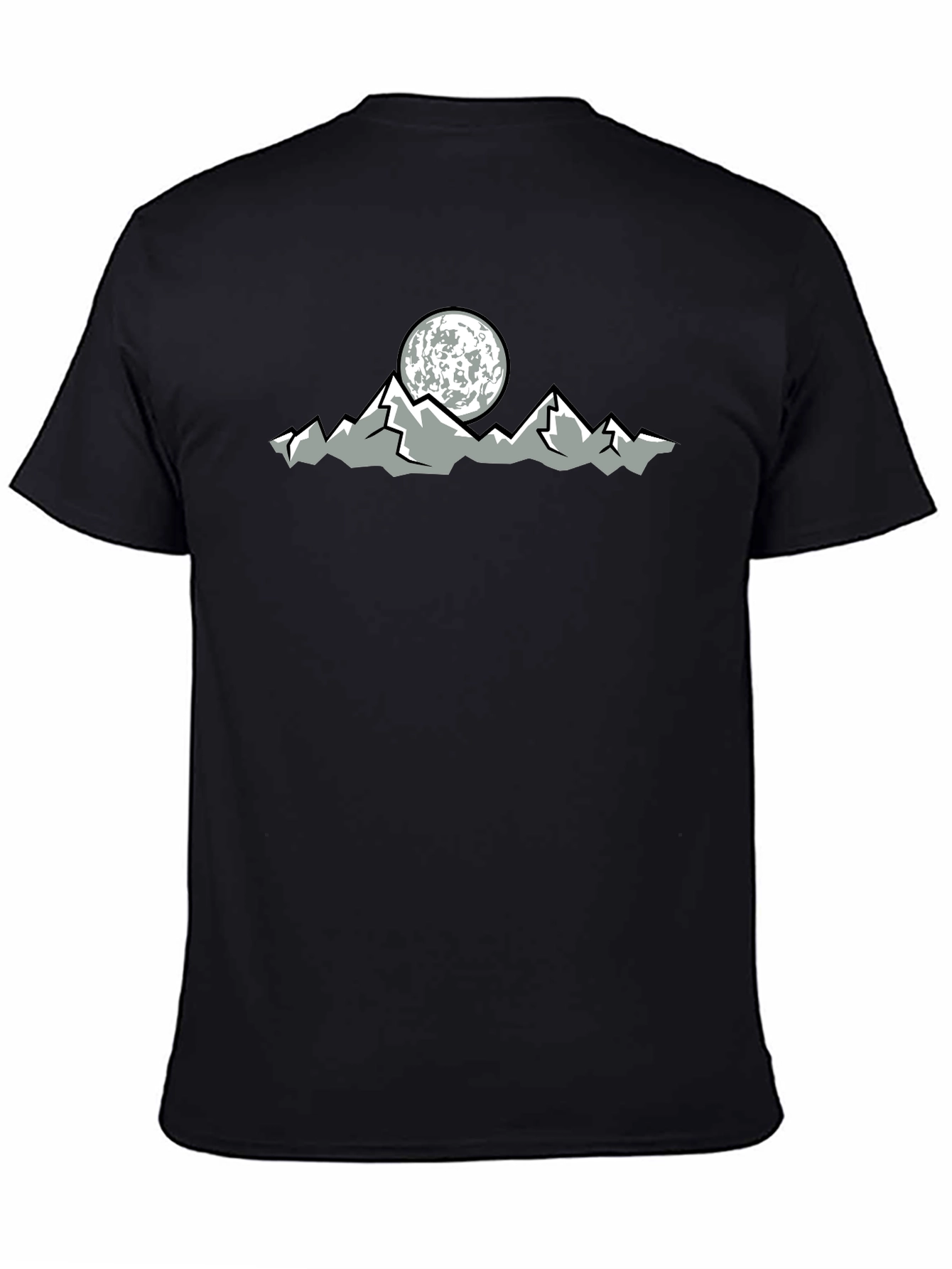 Mountain Moon Graphic Black T-Shirt