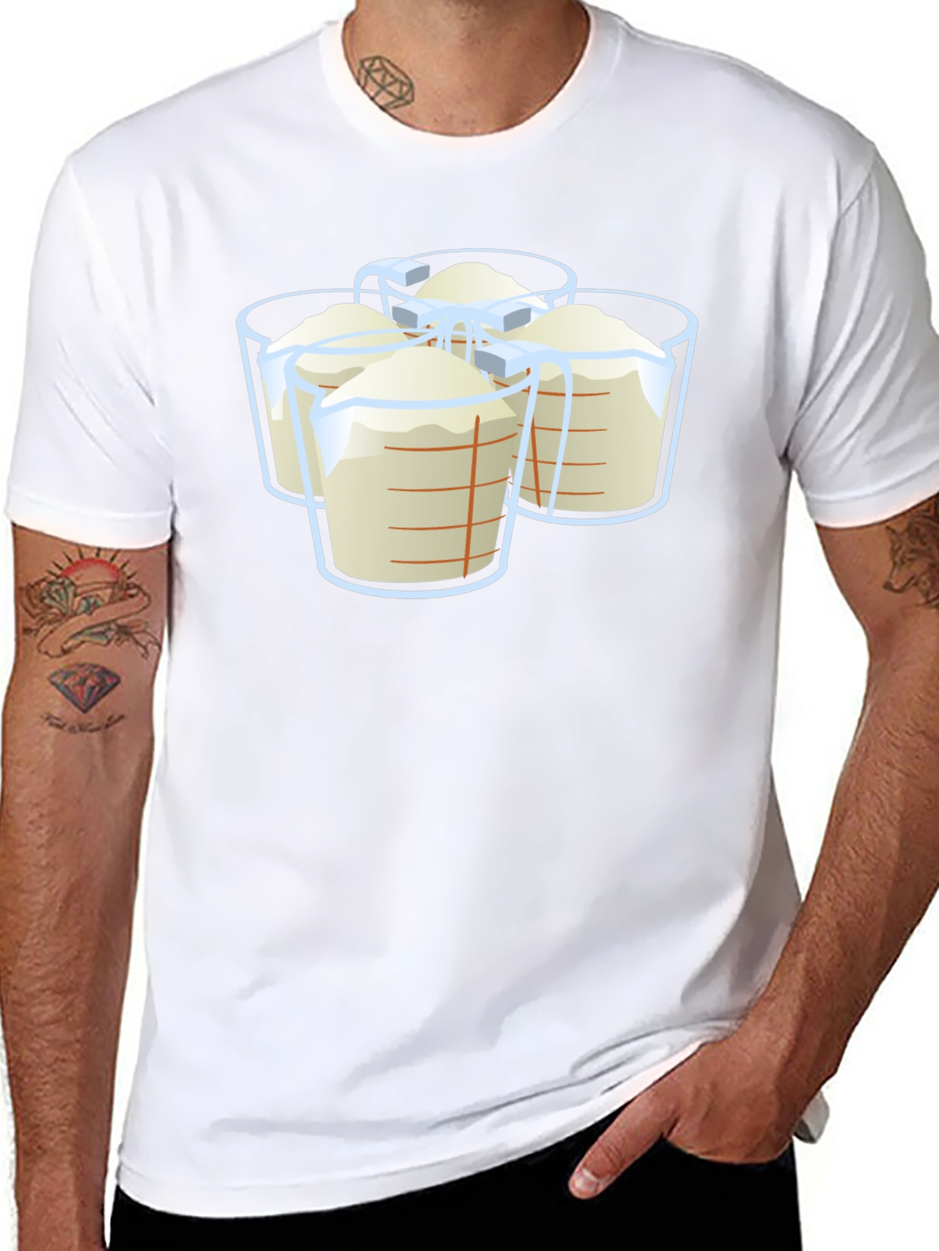 Measuring Cups Graphic T-Shirt - Black Casual Wear