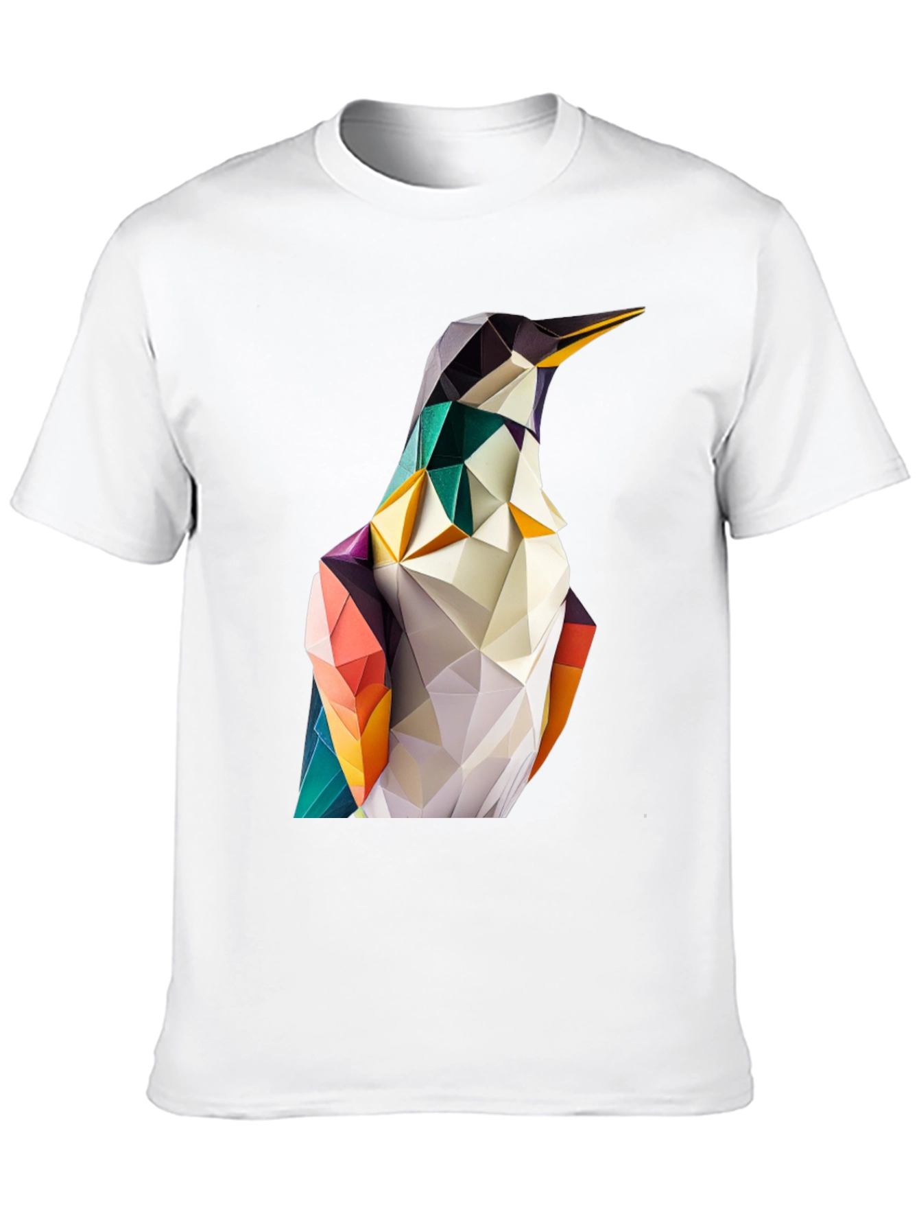 Geometric Penguin Graphic Black T-Shirt