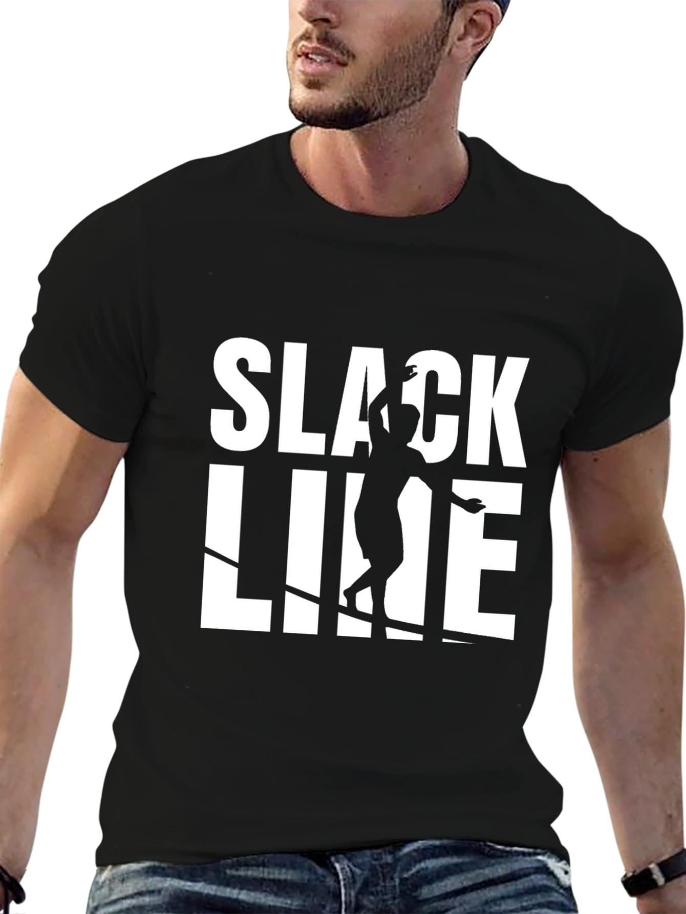 Slackline Graphic T-Shirt - Black Cotton Blend Tee