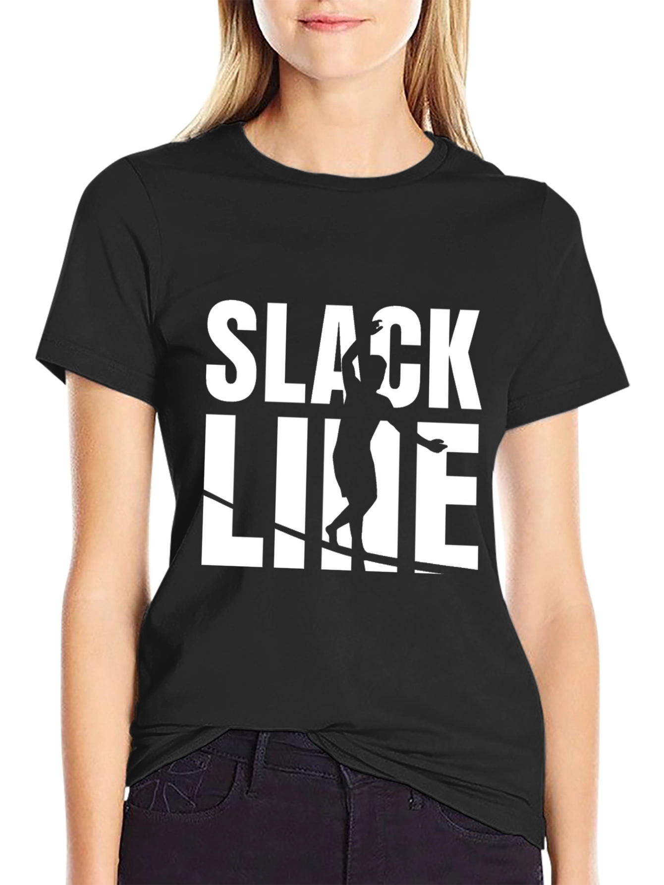 Slackline Graphic T-Shirt - Black Cotton Blend Tee