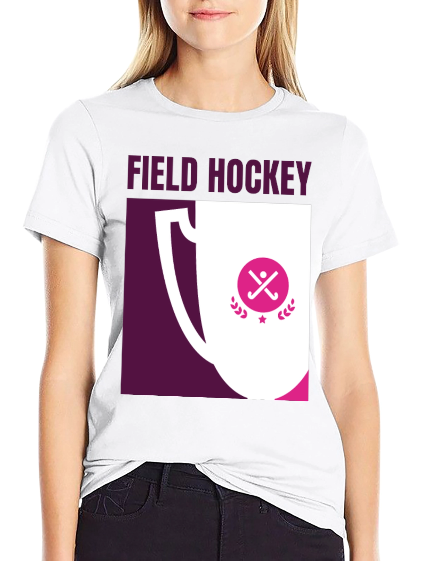 Field Hockey Trophy Graphic Tee - Sporty T-Shirt