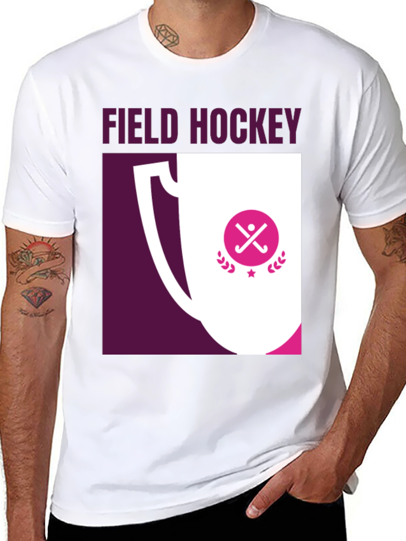 Field Hockey Trophy Graphic Tee - Sporty T-Shirt