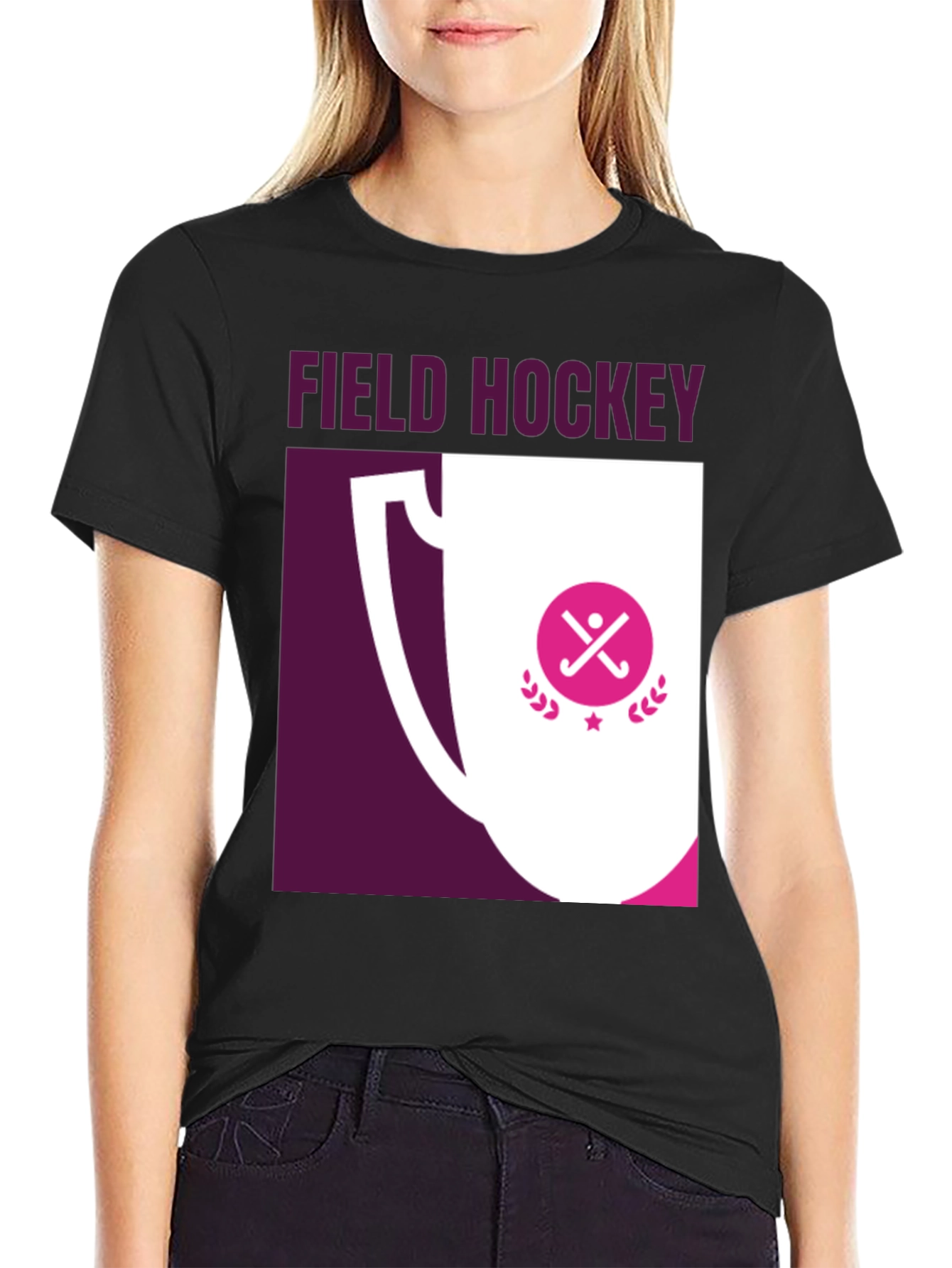 Field Hockey Trophy Graphic Tee - Sporty T-Shirt