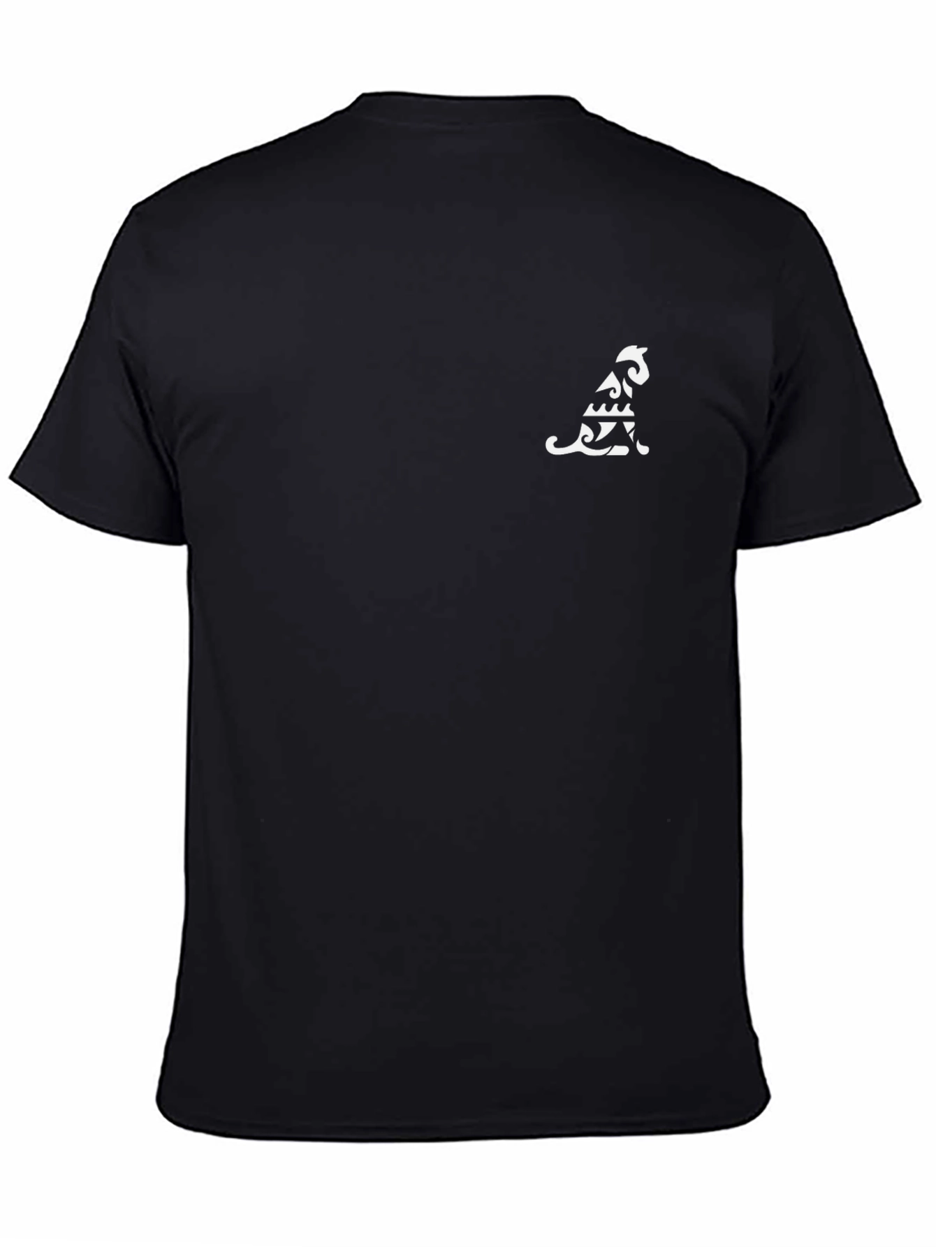 Tribal Cat Graphic Tee - Black Cotton Blend