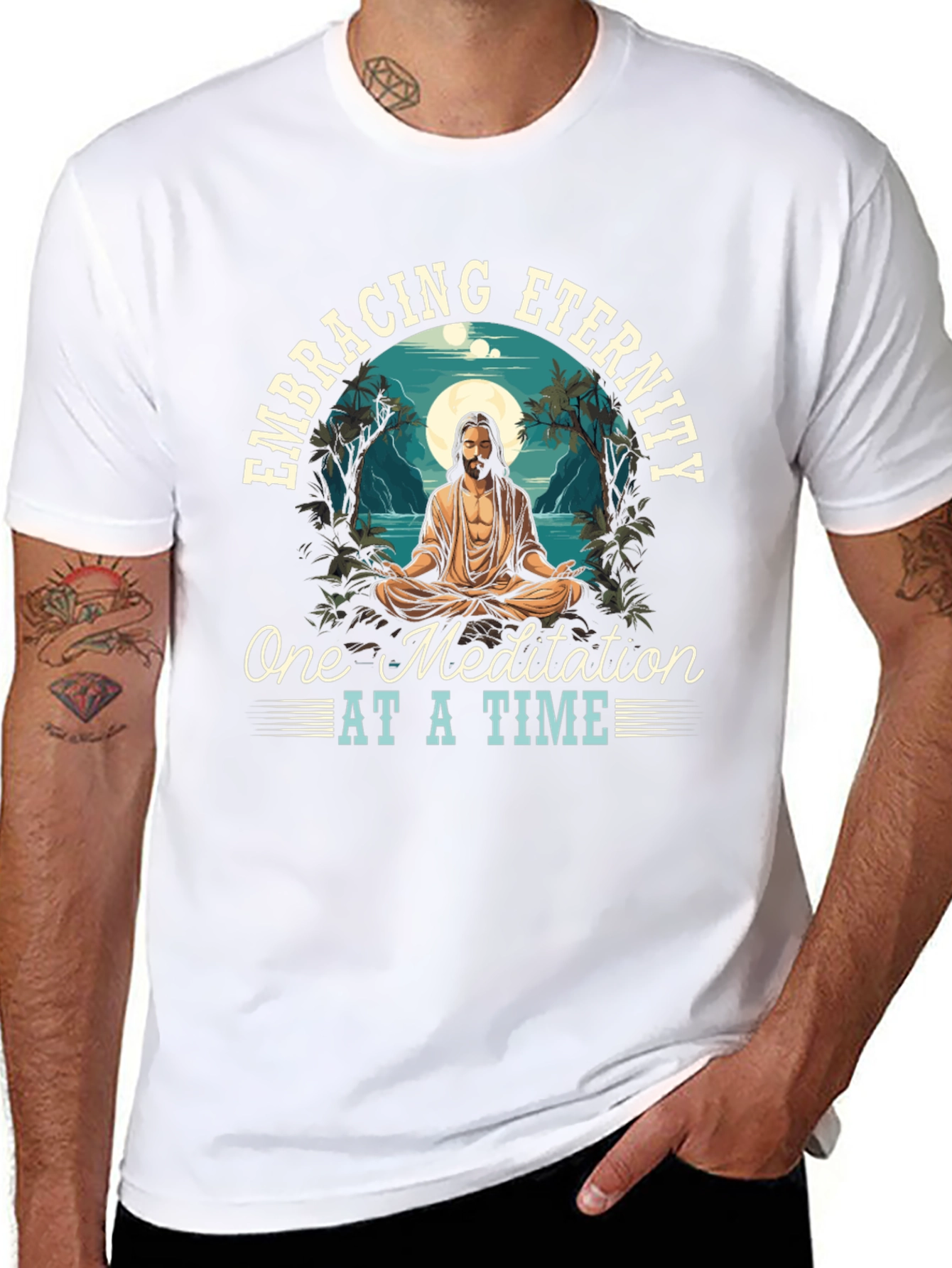 Embracing Eternity Graphic Tee - Meditation Design