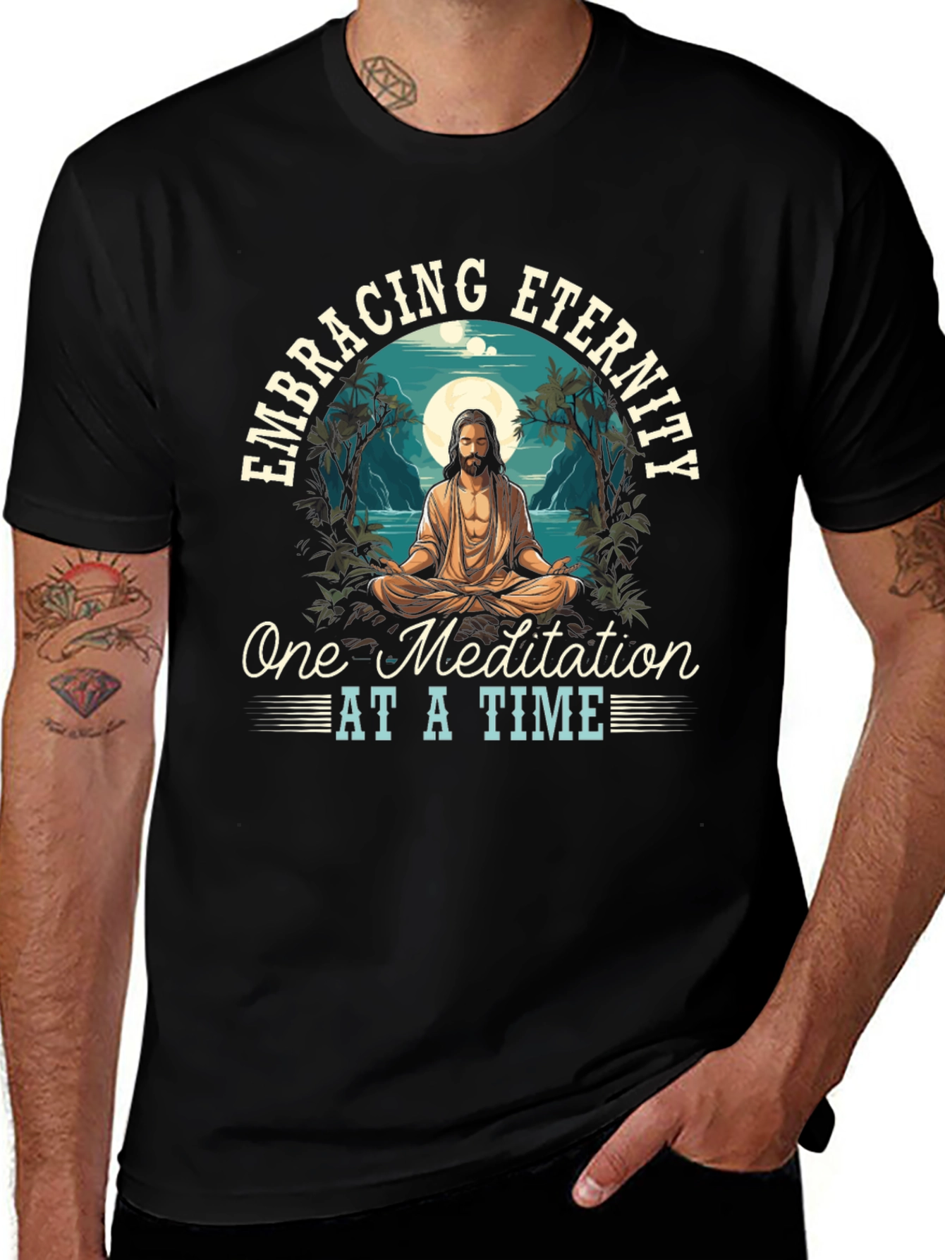Embracing Eternity Graphic Tee - Meditation Design