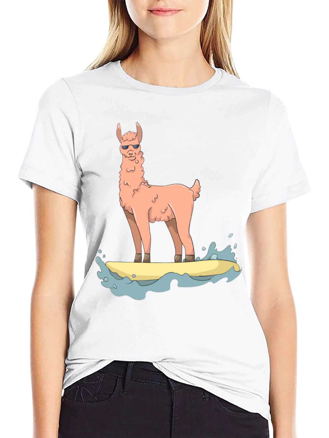 Surfing Llama Graphic Tee