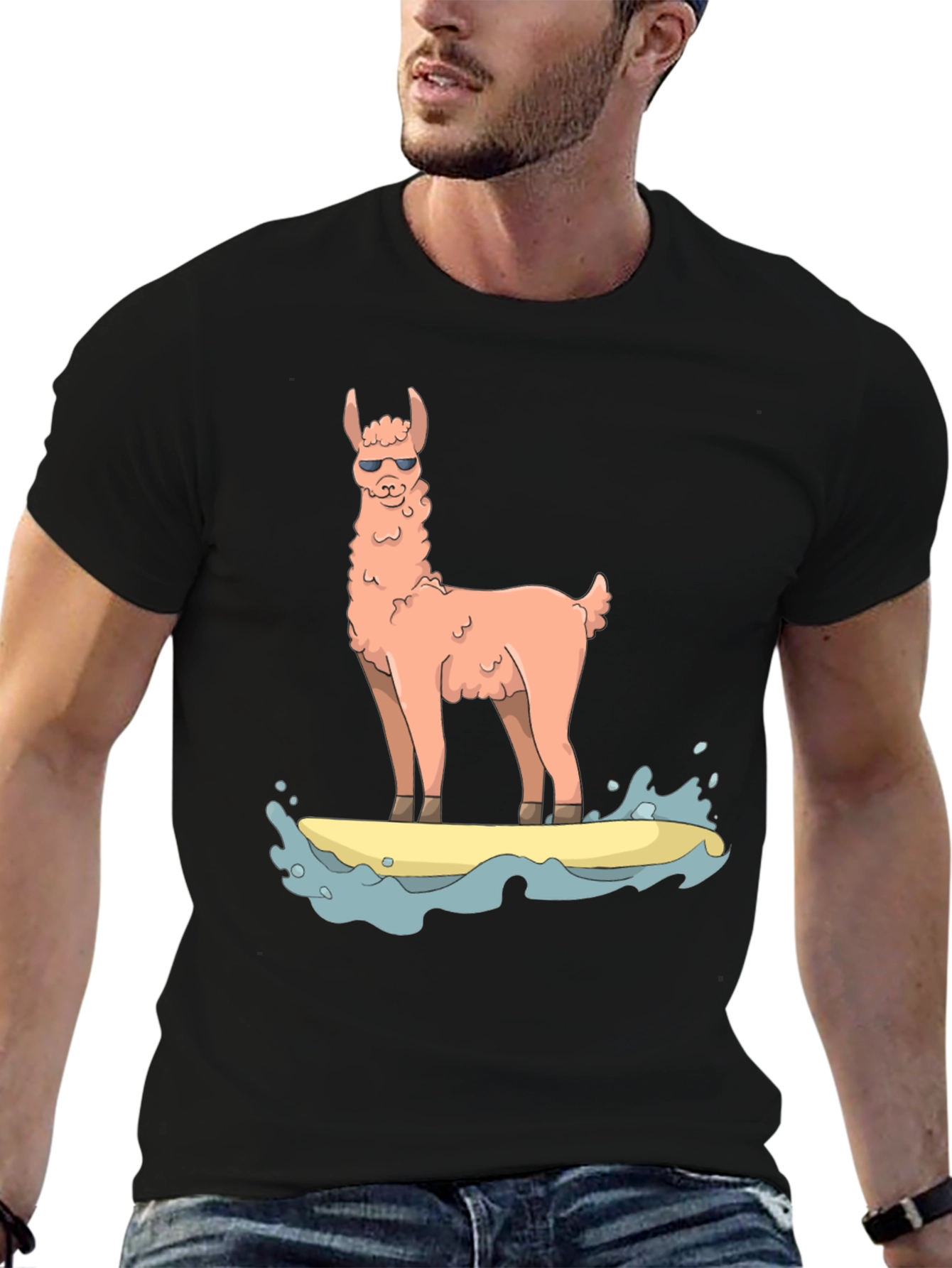 Surfing Llama Graphic Tee