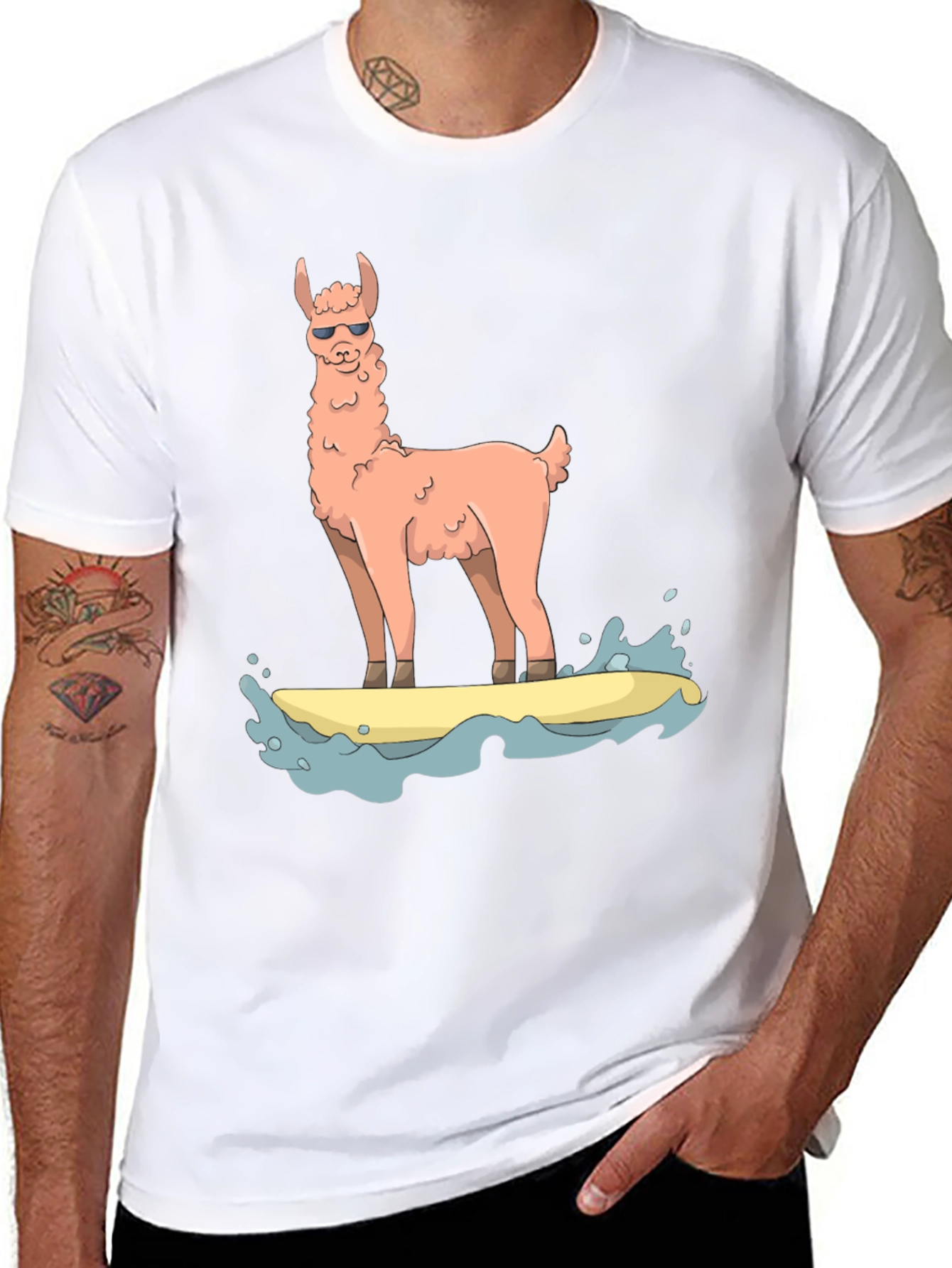 Surfing Llama Graphic Tee