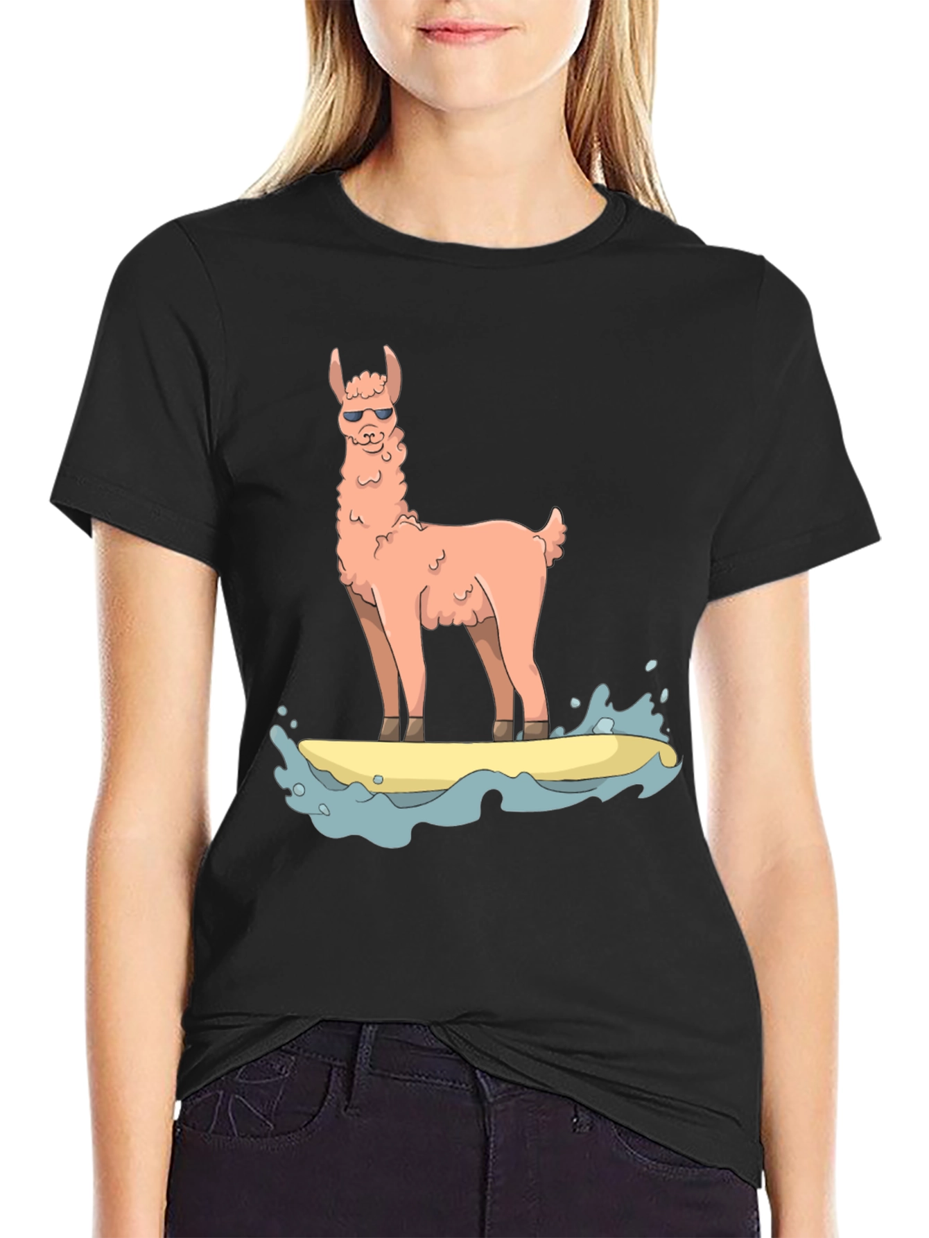 Surfing Llama Graphic Tee