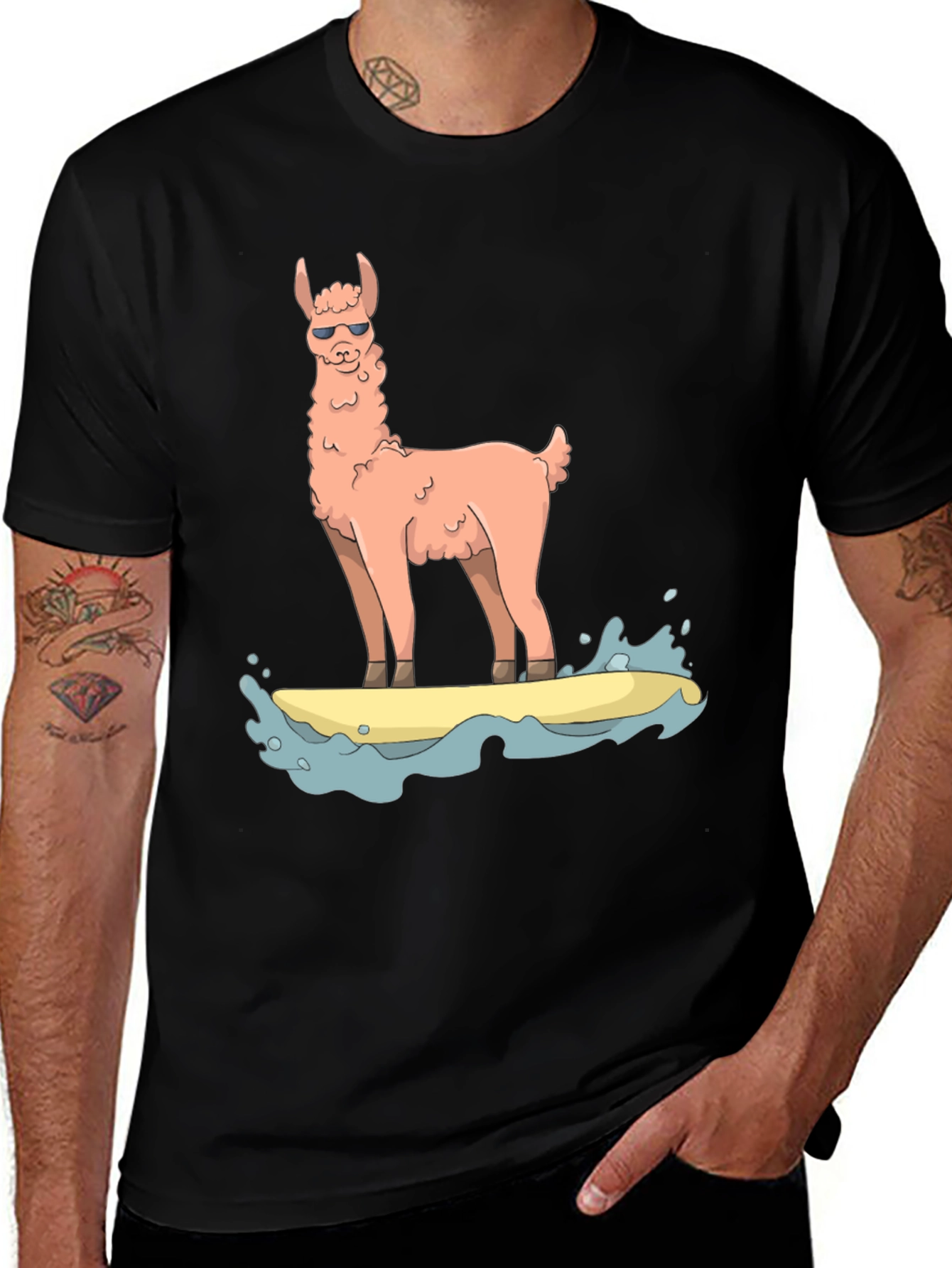 Surfing Llama Graphic Tee