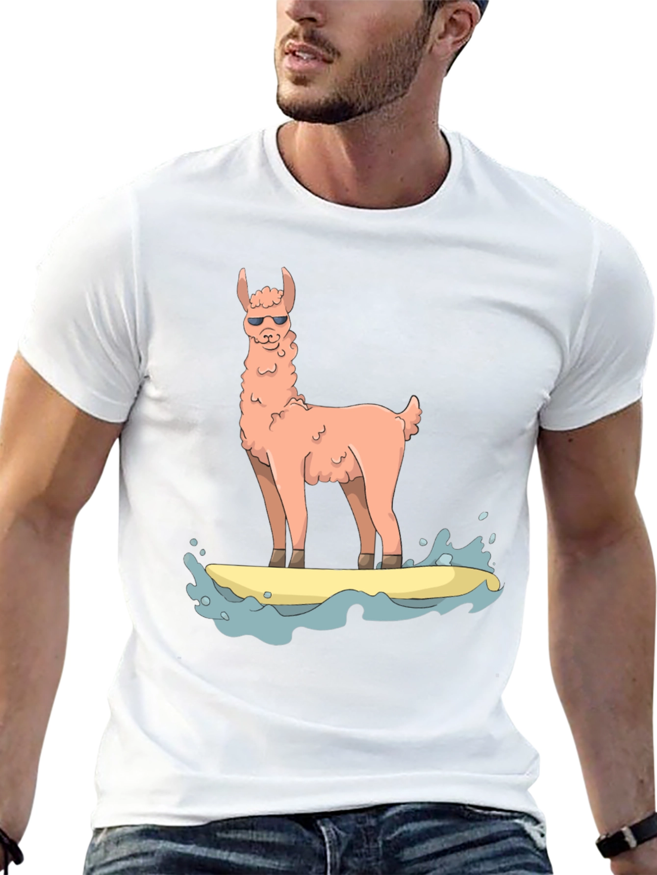 Surfing Llama Graphic Tee
