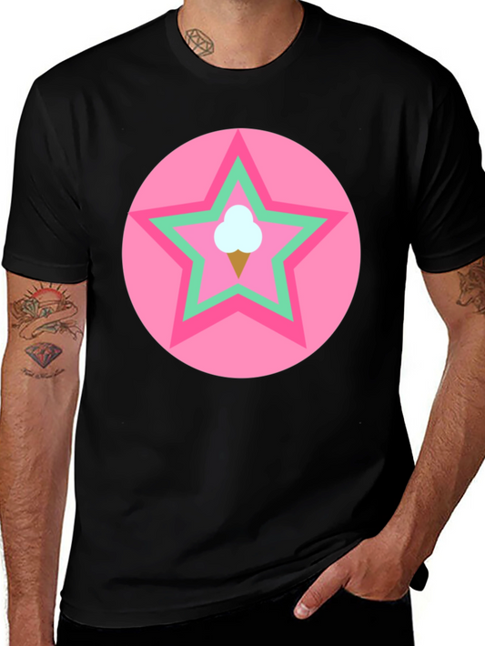 Ice Cream Star Graphic Tee - Black