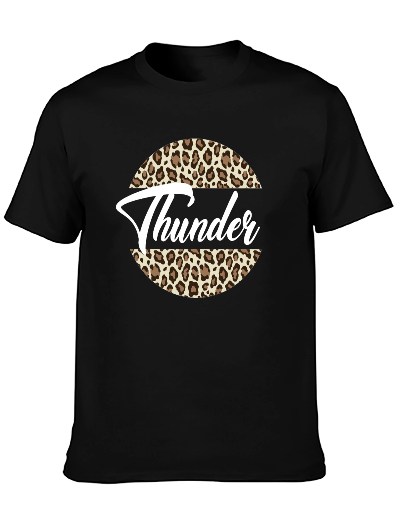 Thunder Leopard Print Graphic Tee - Black T-Shirt