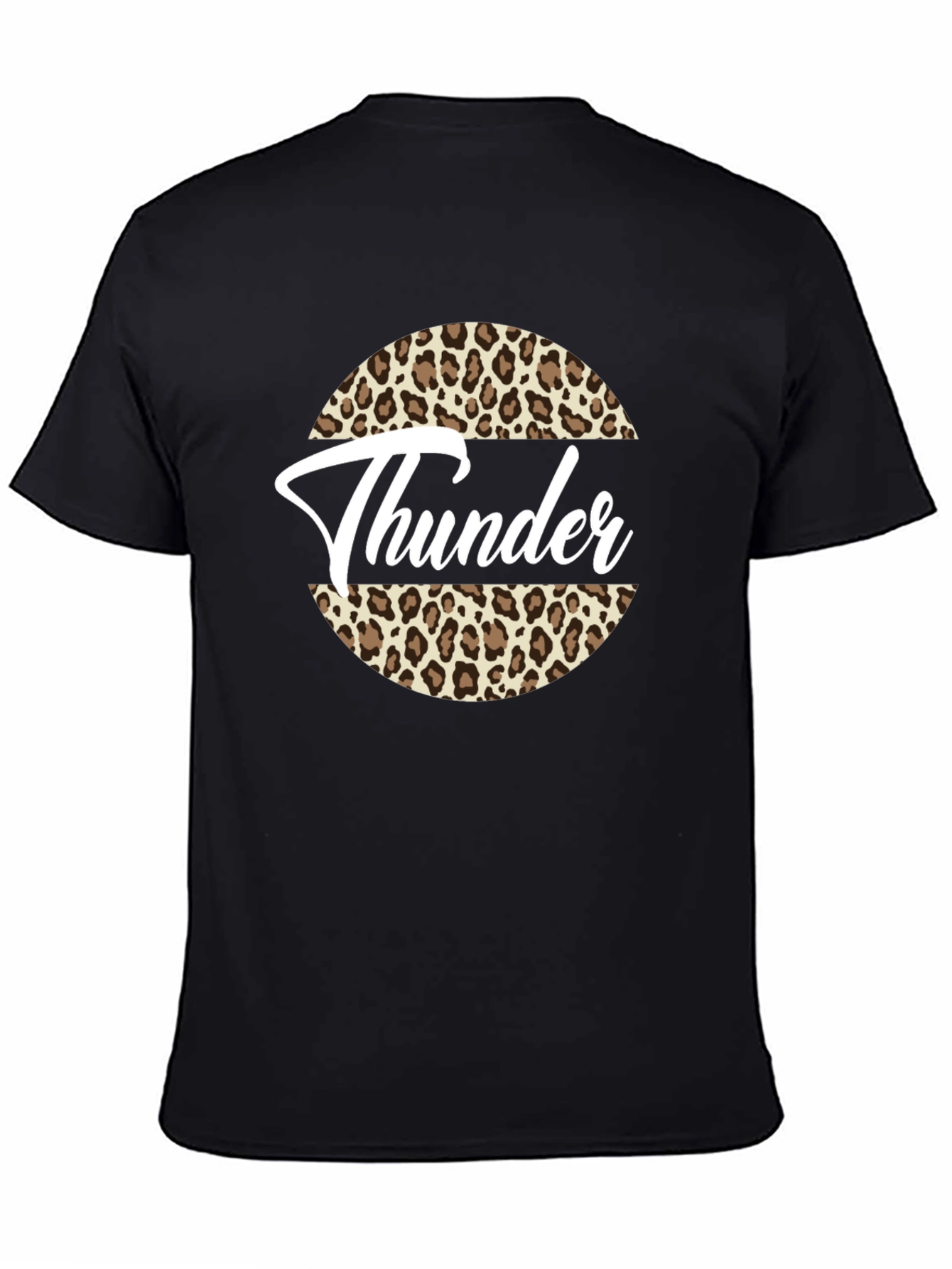 Thunder Leopard Print Graphic Tee - Black T-Shirt
