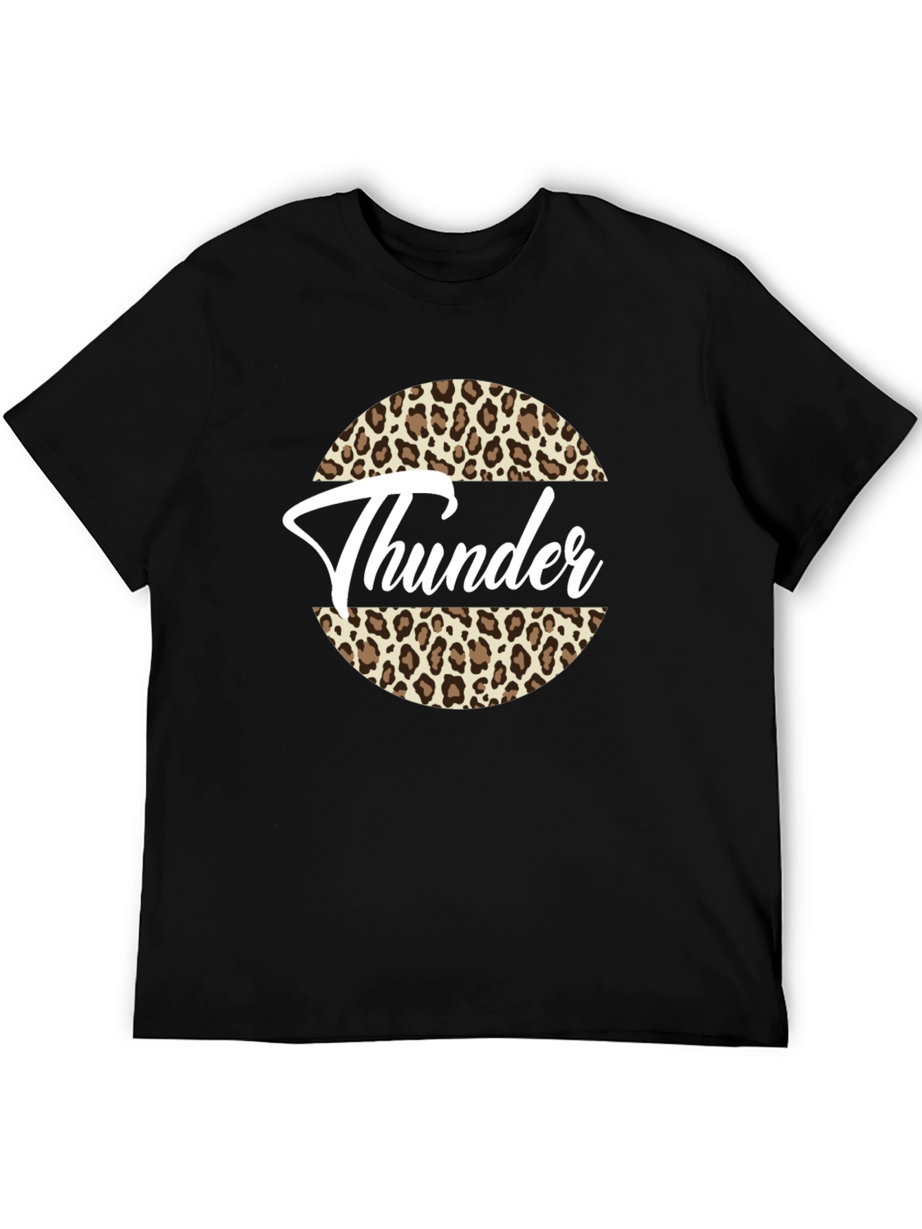 Thunder Leopard Print Graphic Tee - Black T-Shirt