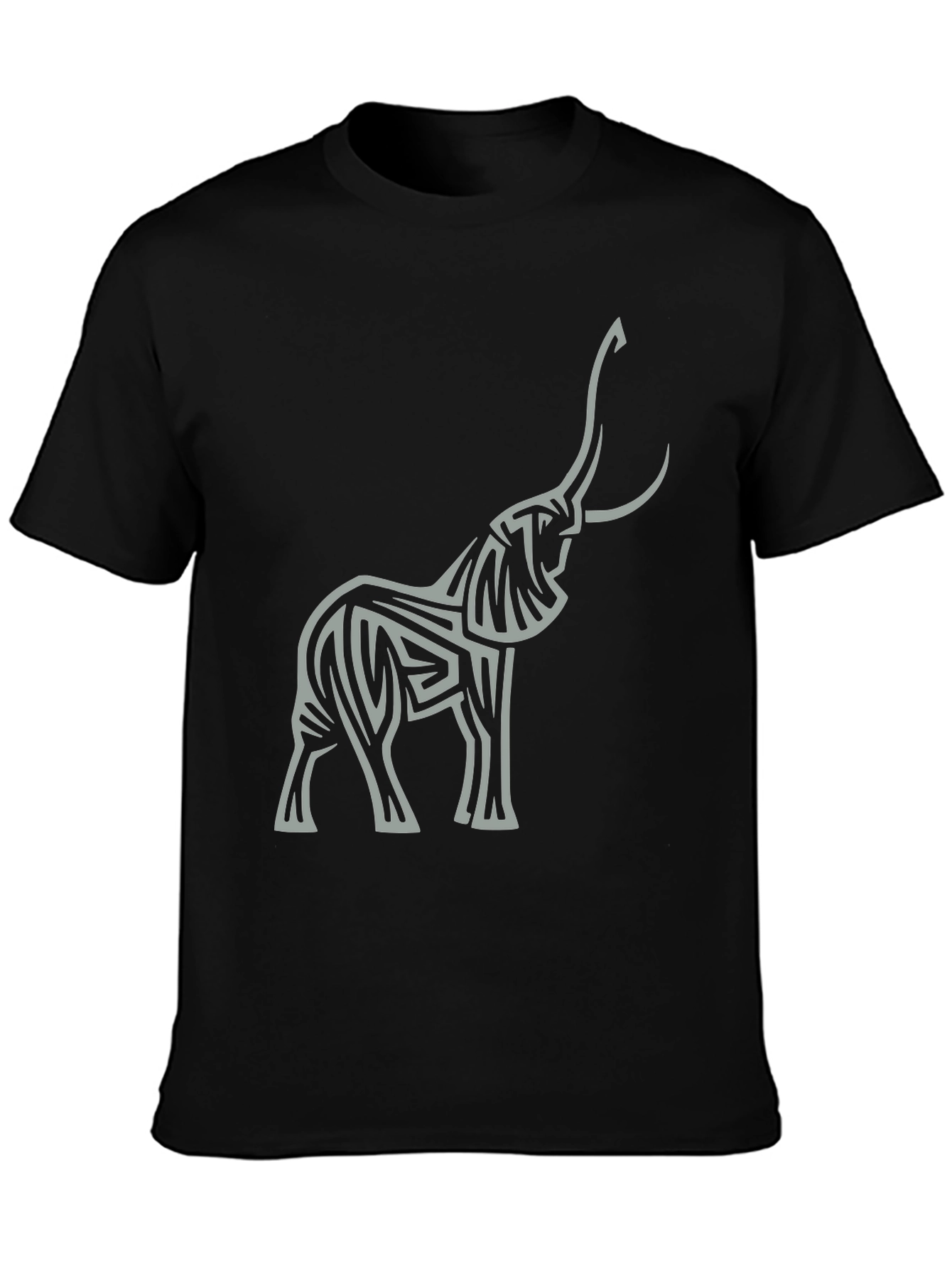 Elephant Graphic Tee - Stylish Mens Black T-Shirt