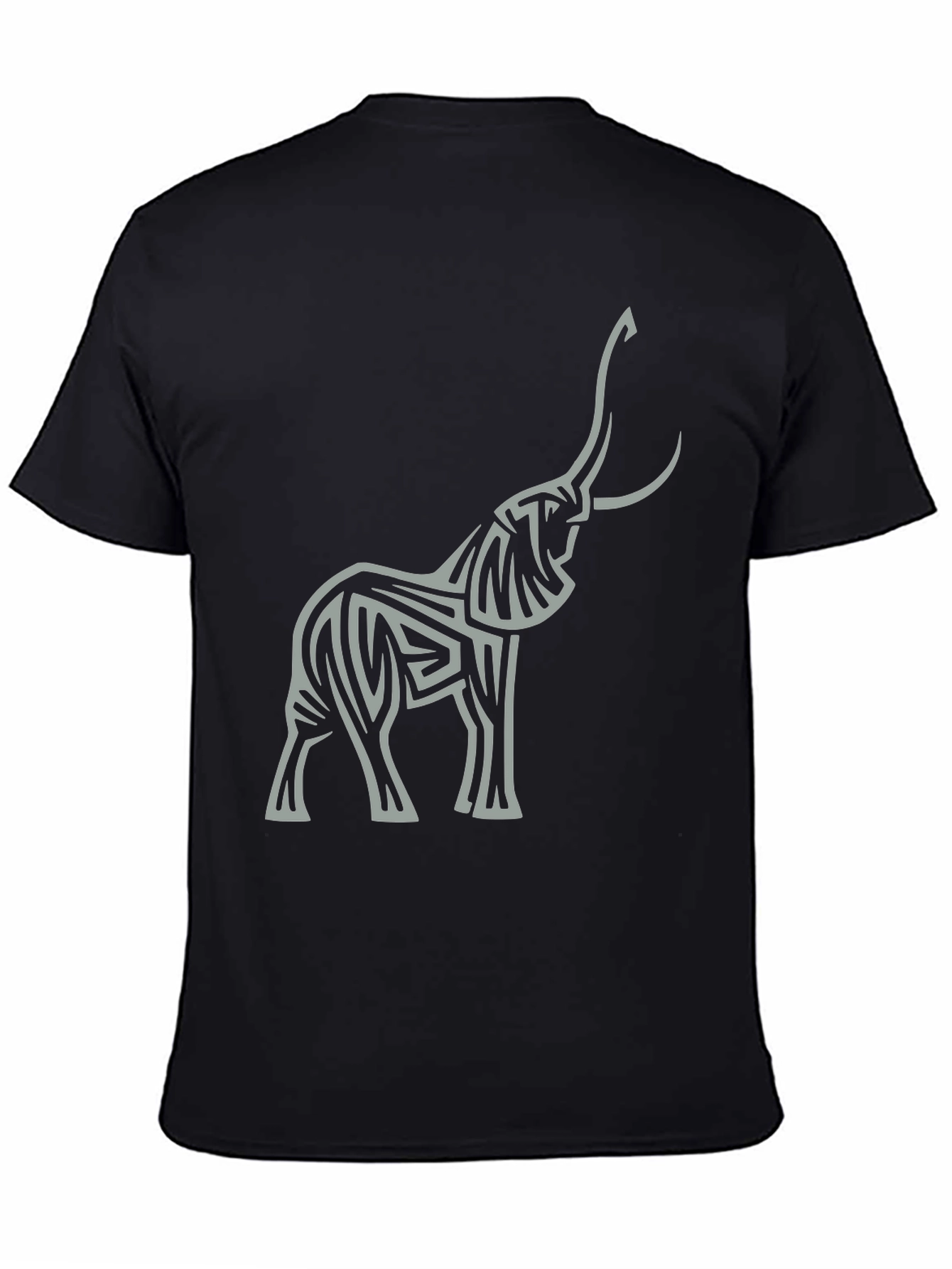 Elephant Graphic Tee - Stylish Mens Black T-Shirt