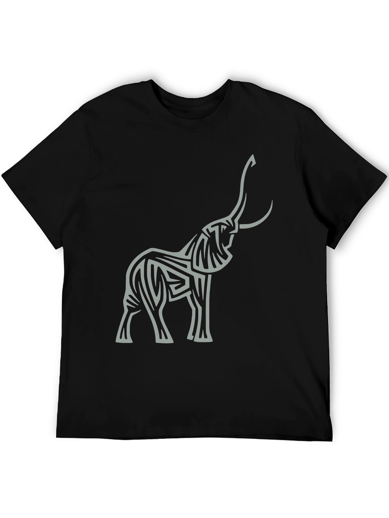 Elephant Graphic Tee - Stylish Mens Black T-Shirt