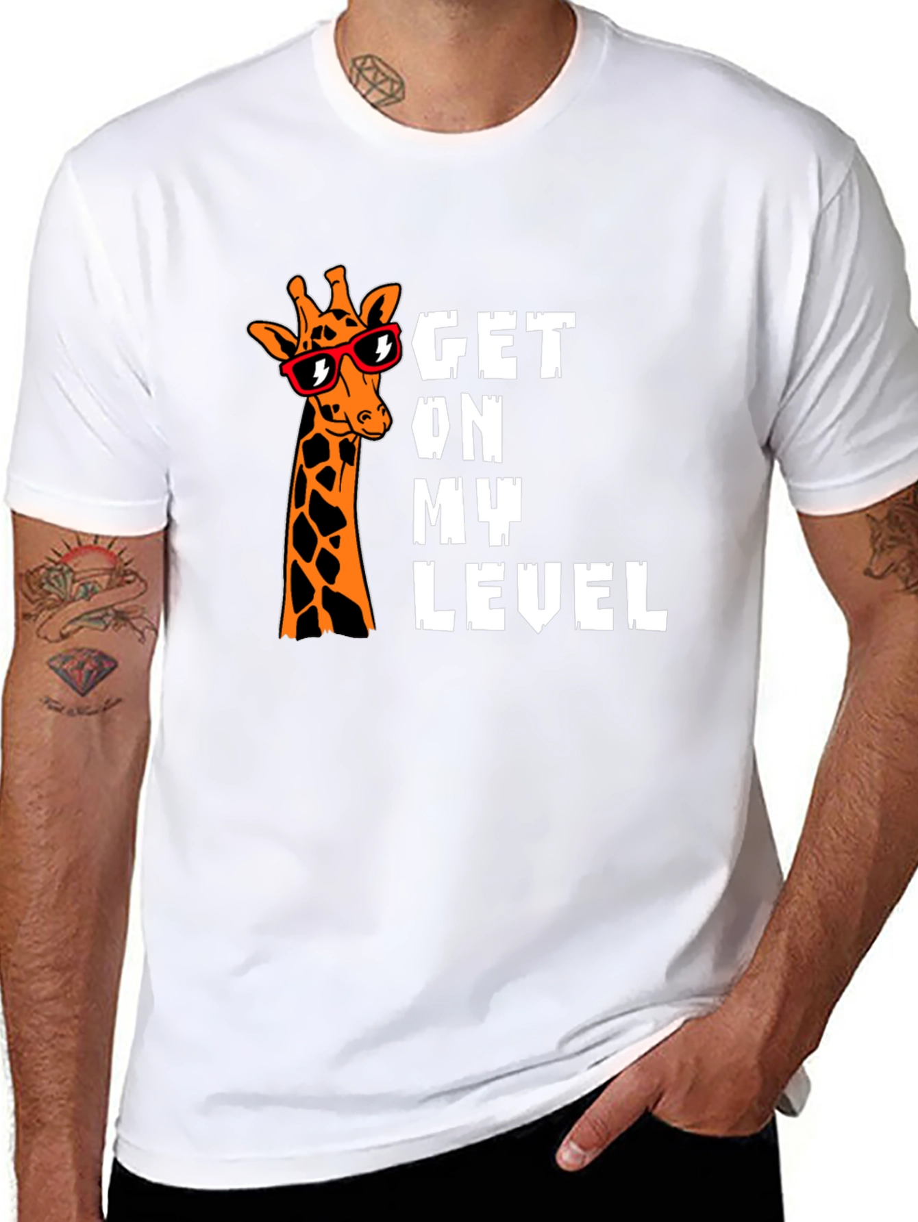 Get on My Level Giraffe Graphic T-Shirt