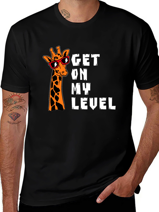Get on My Level Giraffe Graphic T-Shirt