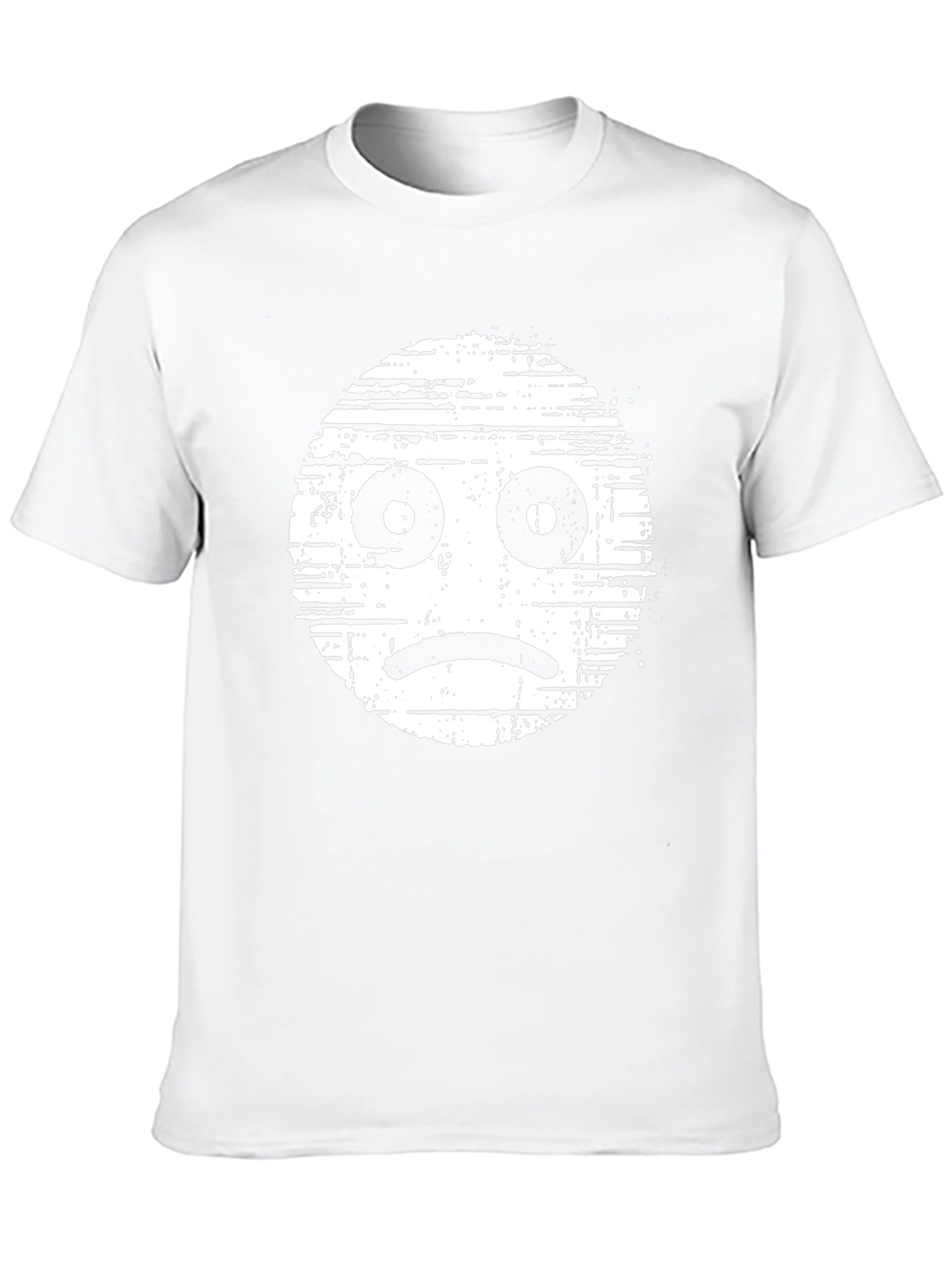 Sad Face Graphic Tee - Distressed Style