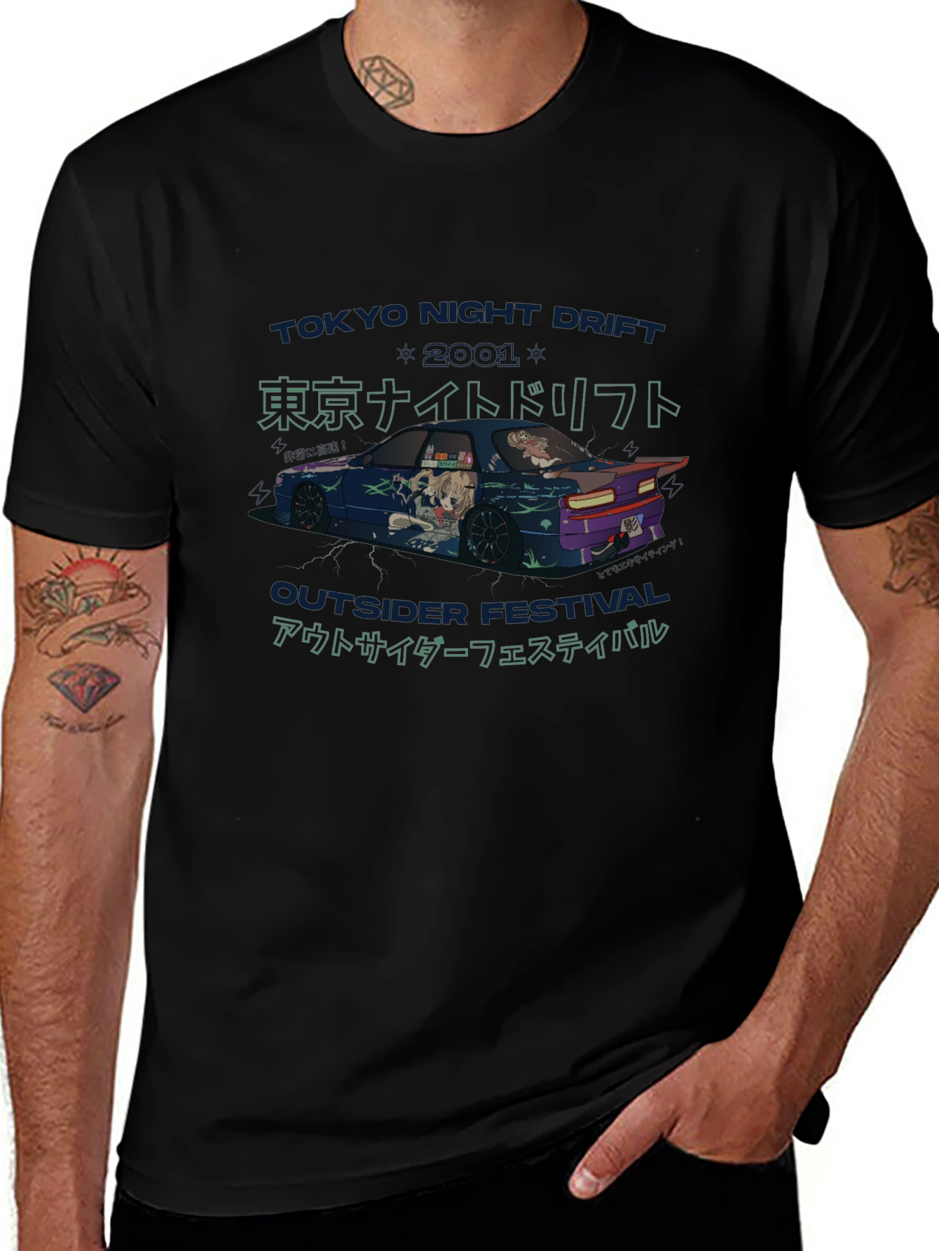 Tokyo Night Drift Graphic Tee - Outsider Festival