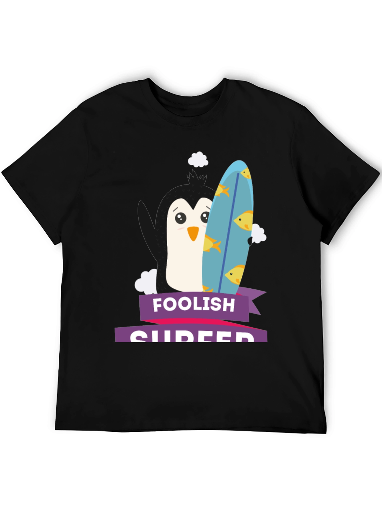 Foolish Surfer Penguin T-Shirt