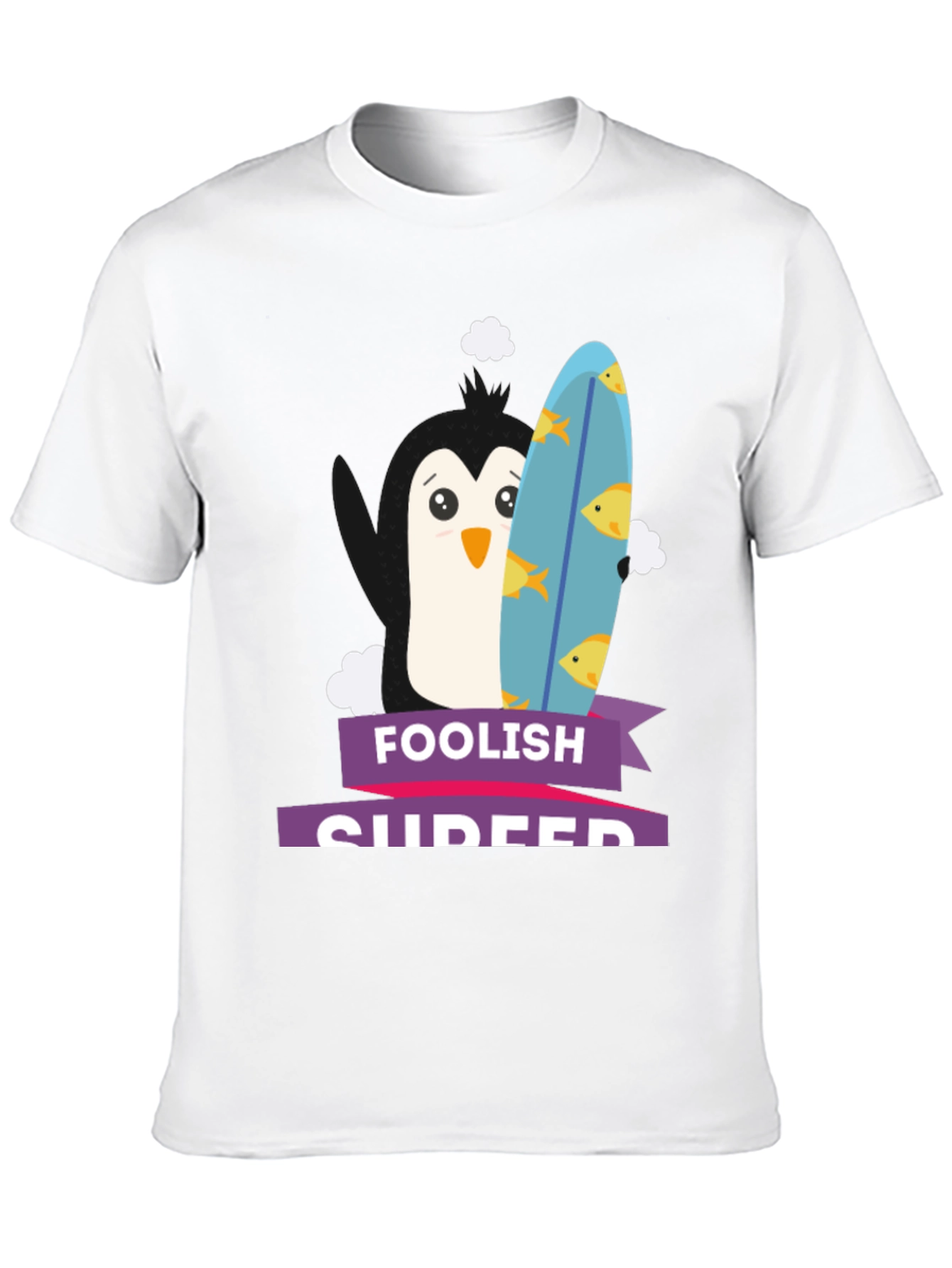 Foolish Surfer Penguin T-Shirt
