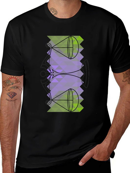 Geometric Graphic Tee - Abstract Trumpet Design