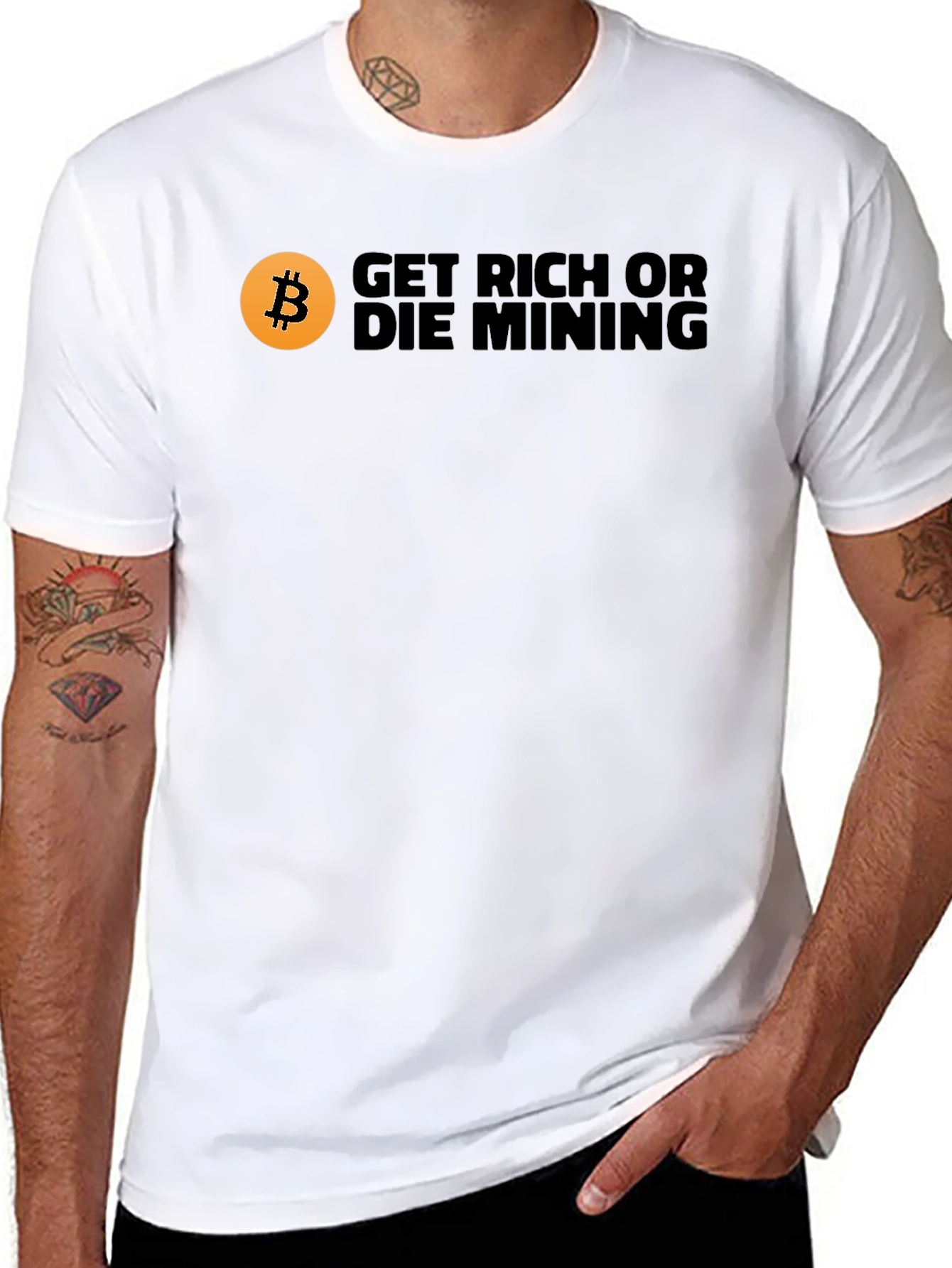 Get Rich or Die Mining Bitcoin T-Shirt