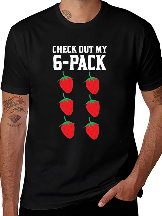 Funny Strawberry 6-Pack Graphic T-Shirt