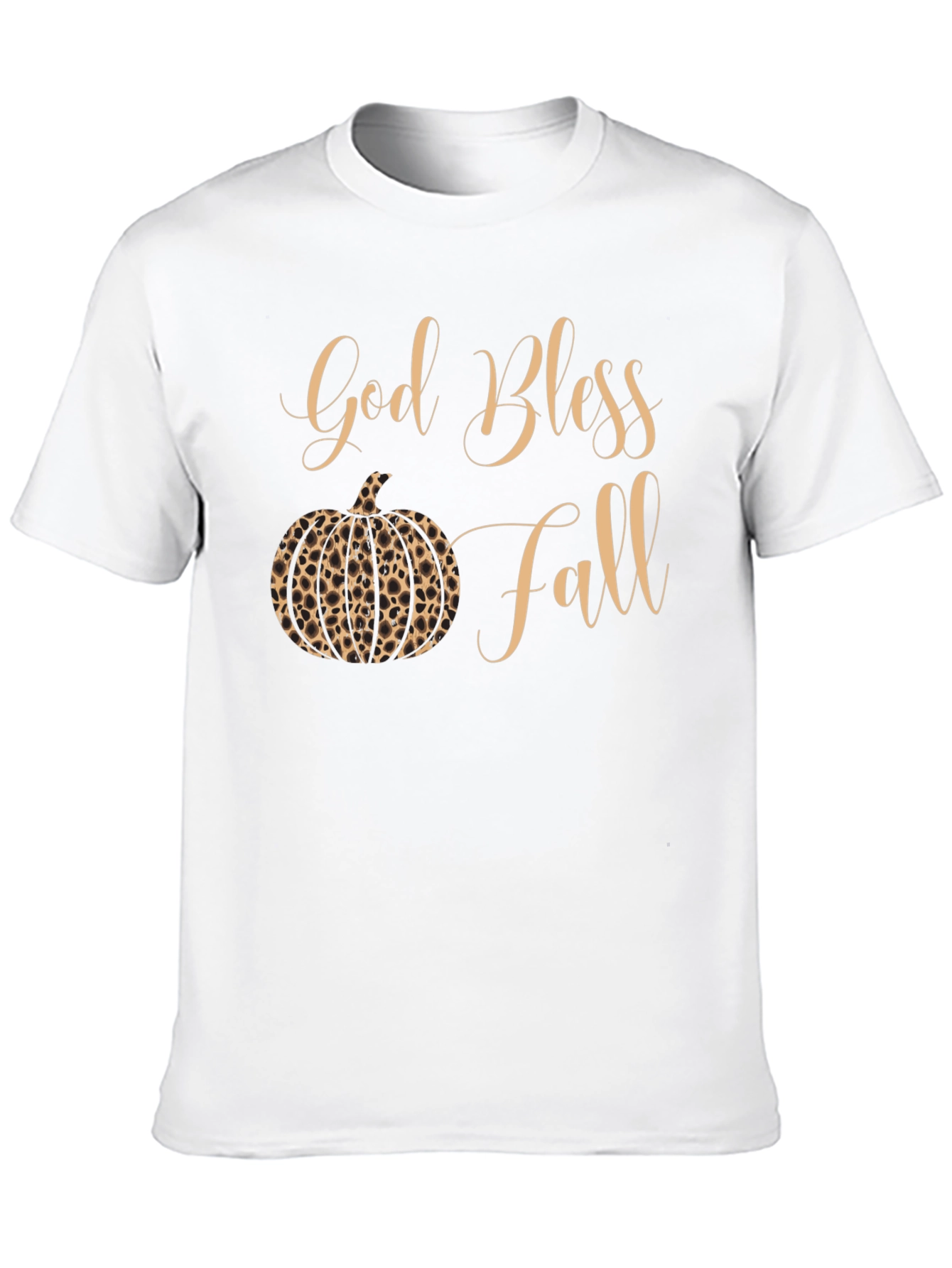 God Bless Fall Leopard Pumpkin T-Shirt