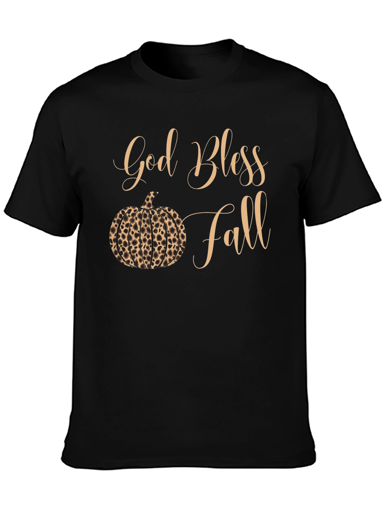 God Bless Fall Leopard Pumpkin T-Shirt