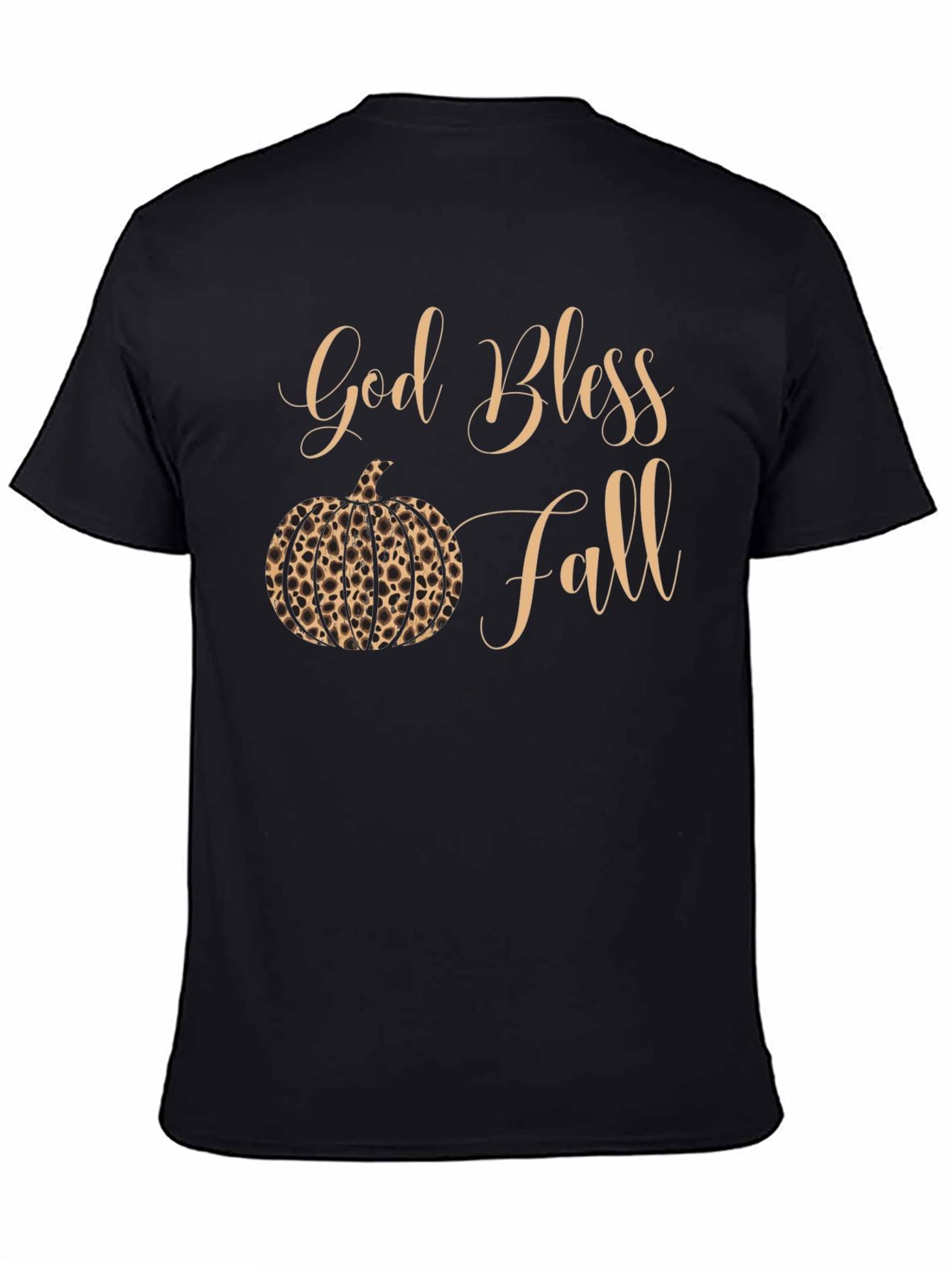 God Bless Fall Leopard Pumpkin T-Shirt