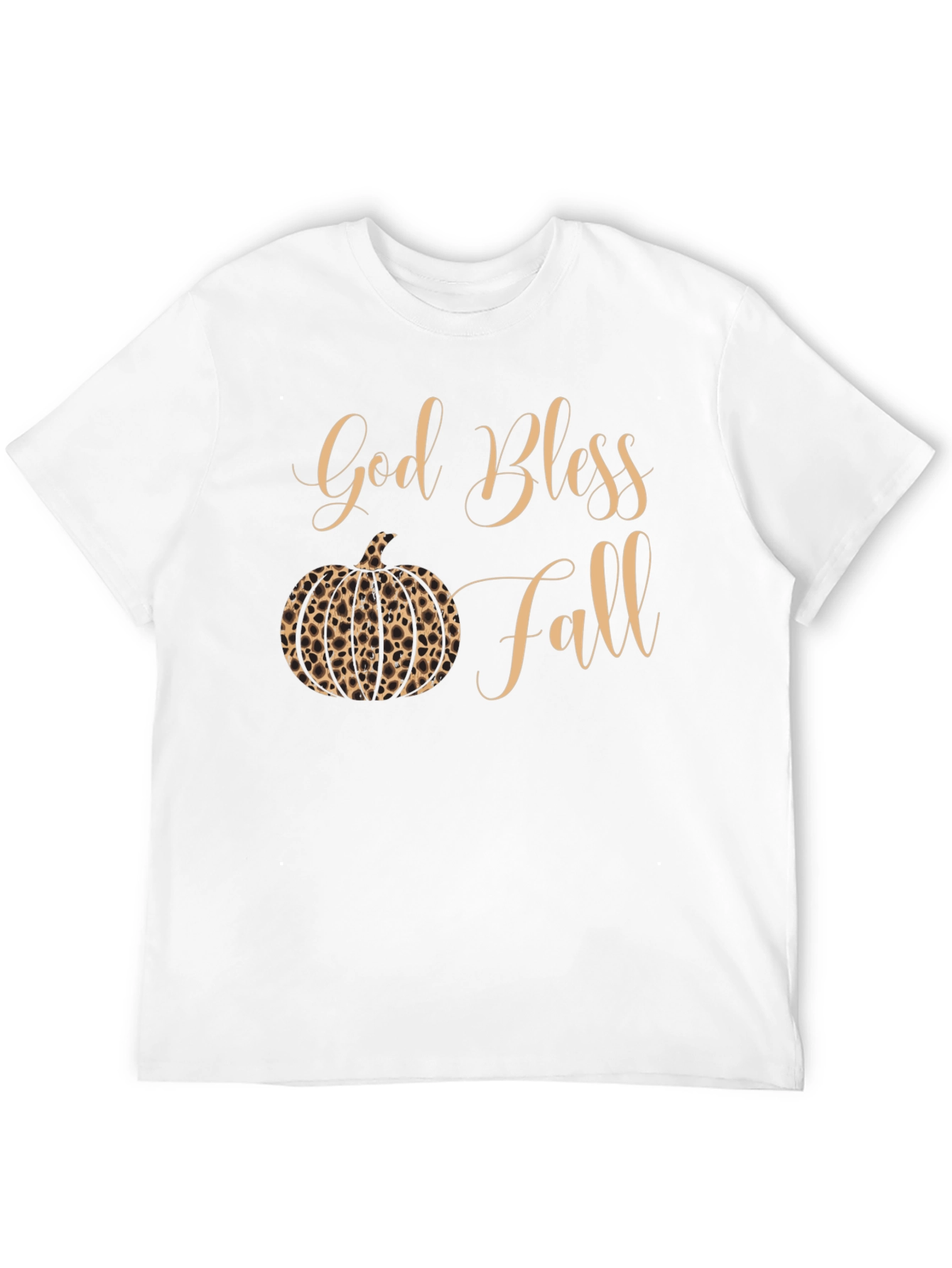 God Bless Fall Leopard Pumpkin T-Shirt