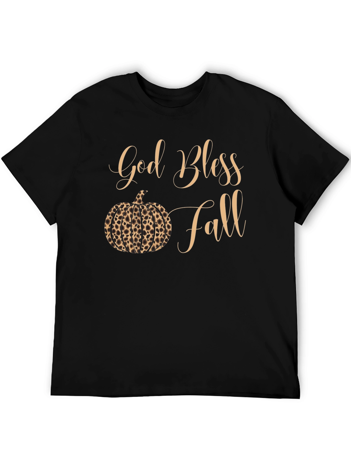 God Bless Fall Leopard Pumpkin T-Shirt