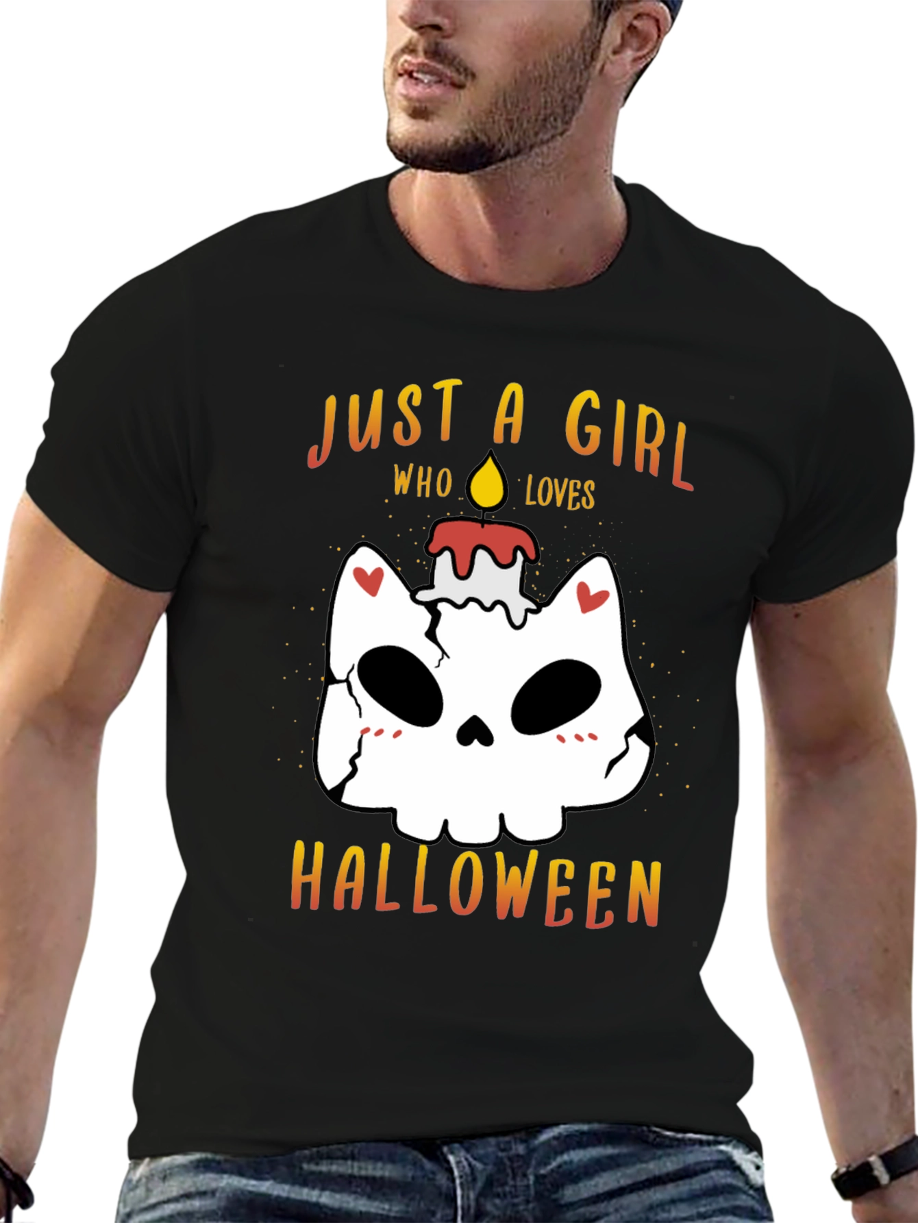 Halloween Girl Skull Candle T-Shirt