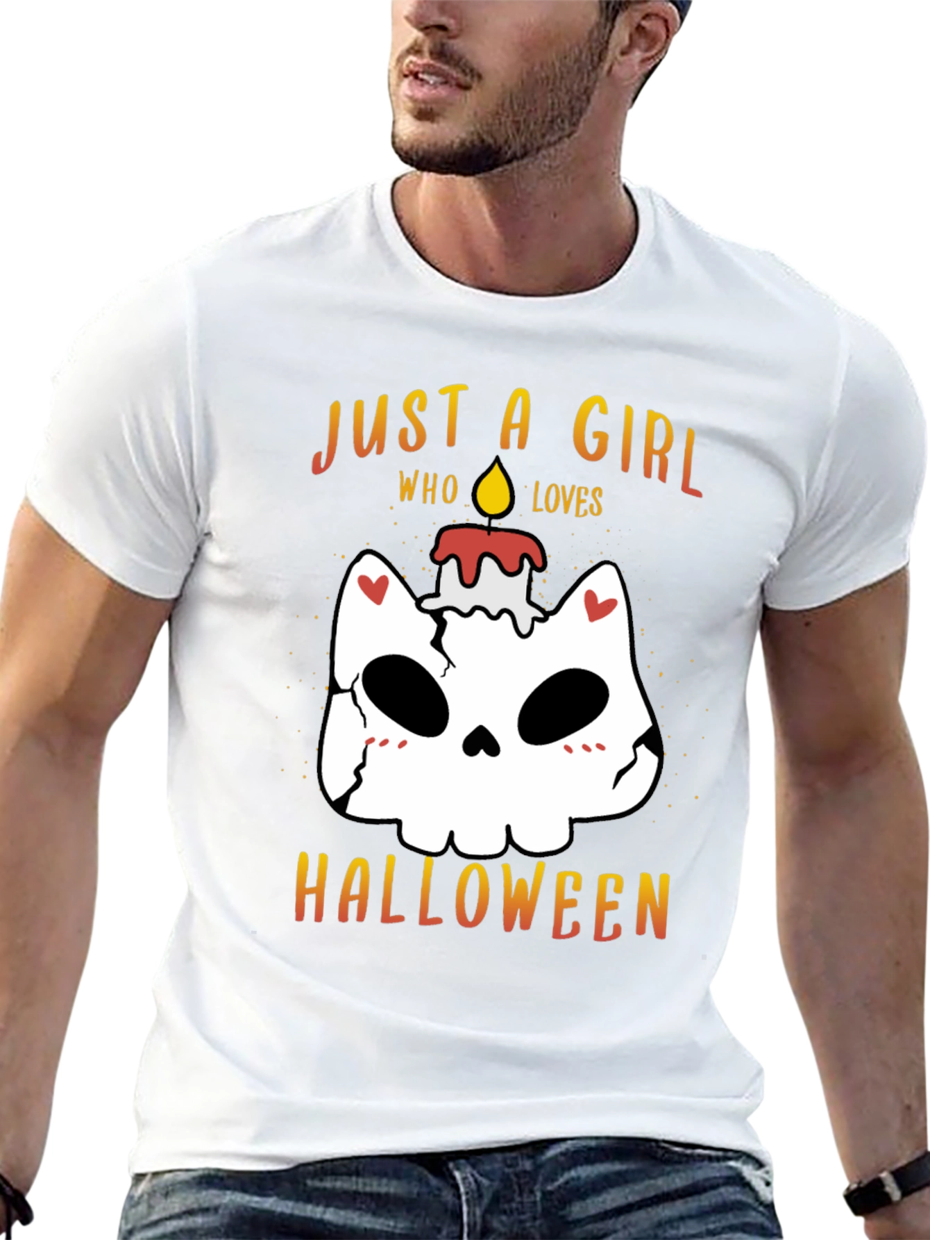 Halloween Girl Skull Candle T-Shirt