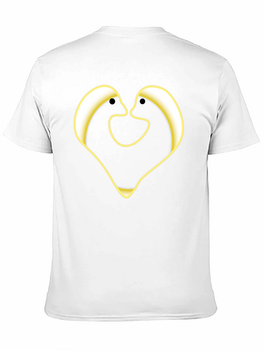 Black T-Shirt with Abstract Heart Design