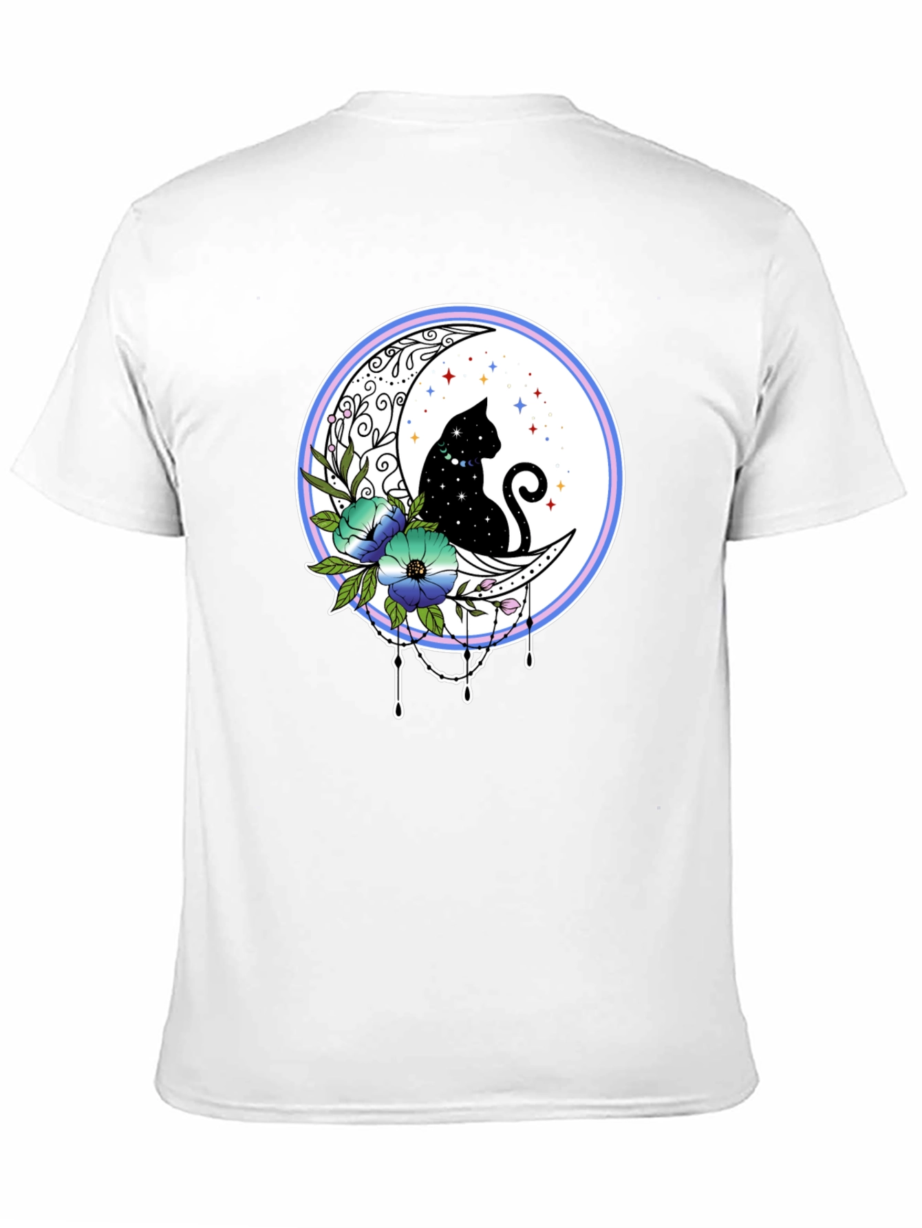 Celestial Cat on Moon T-Shirt