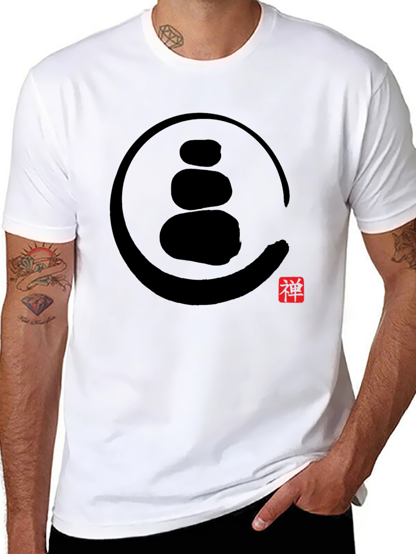 Zen Rock Stack Graphic Tee - Black