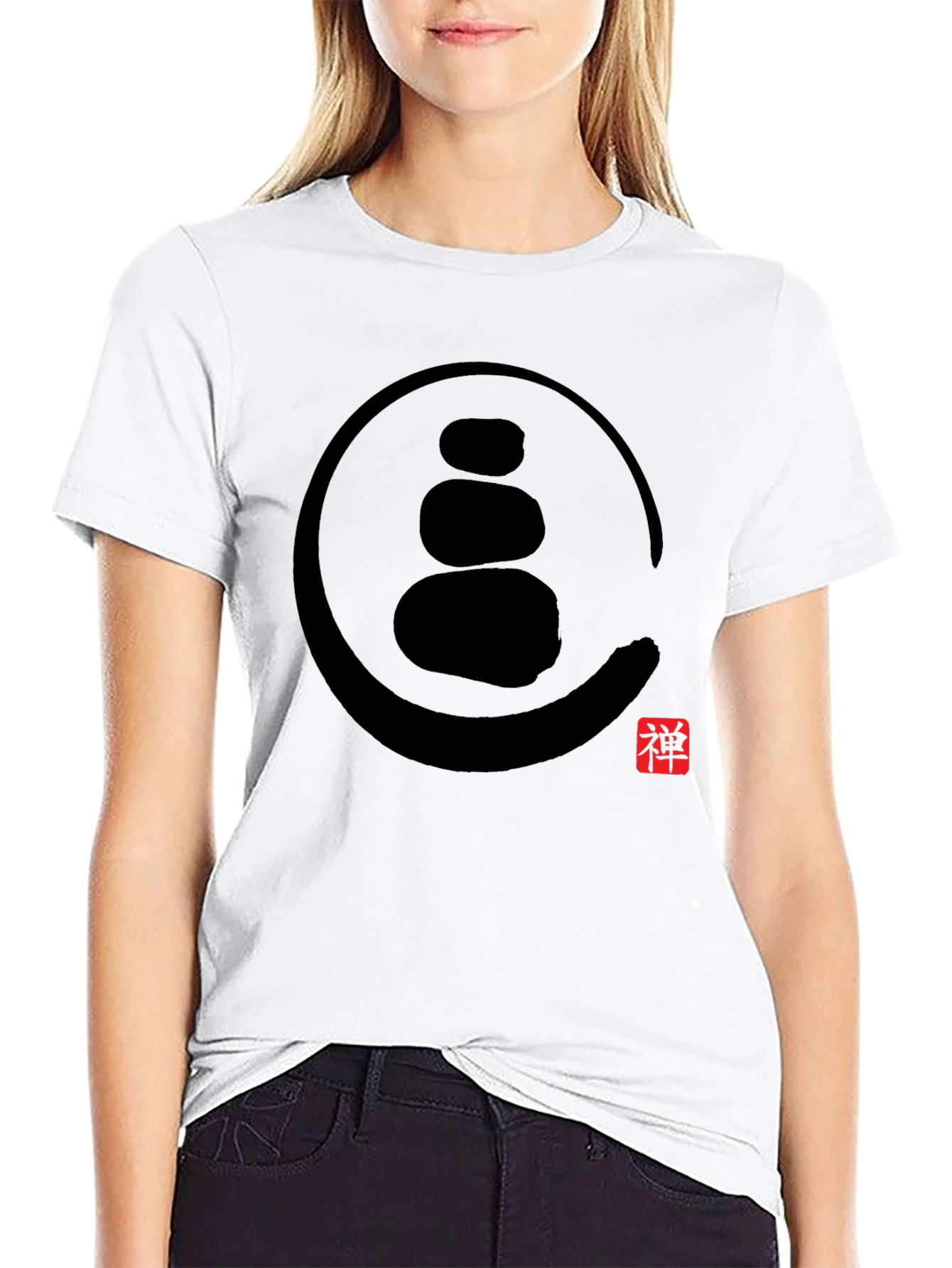 Zen Rock Stack Graphic Tee - Black