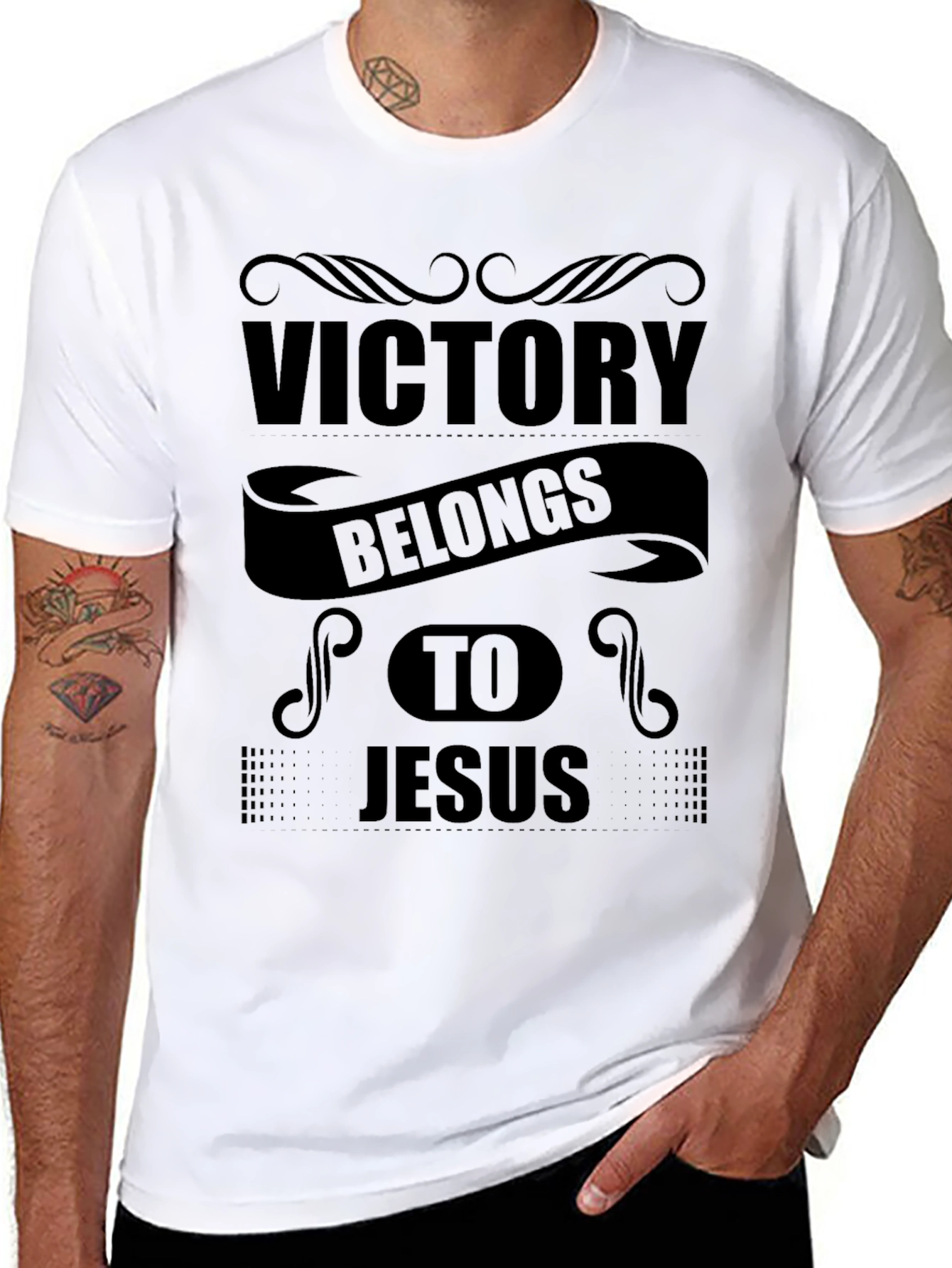 Victory Belongs to Jesus Black T-Shirt