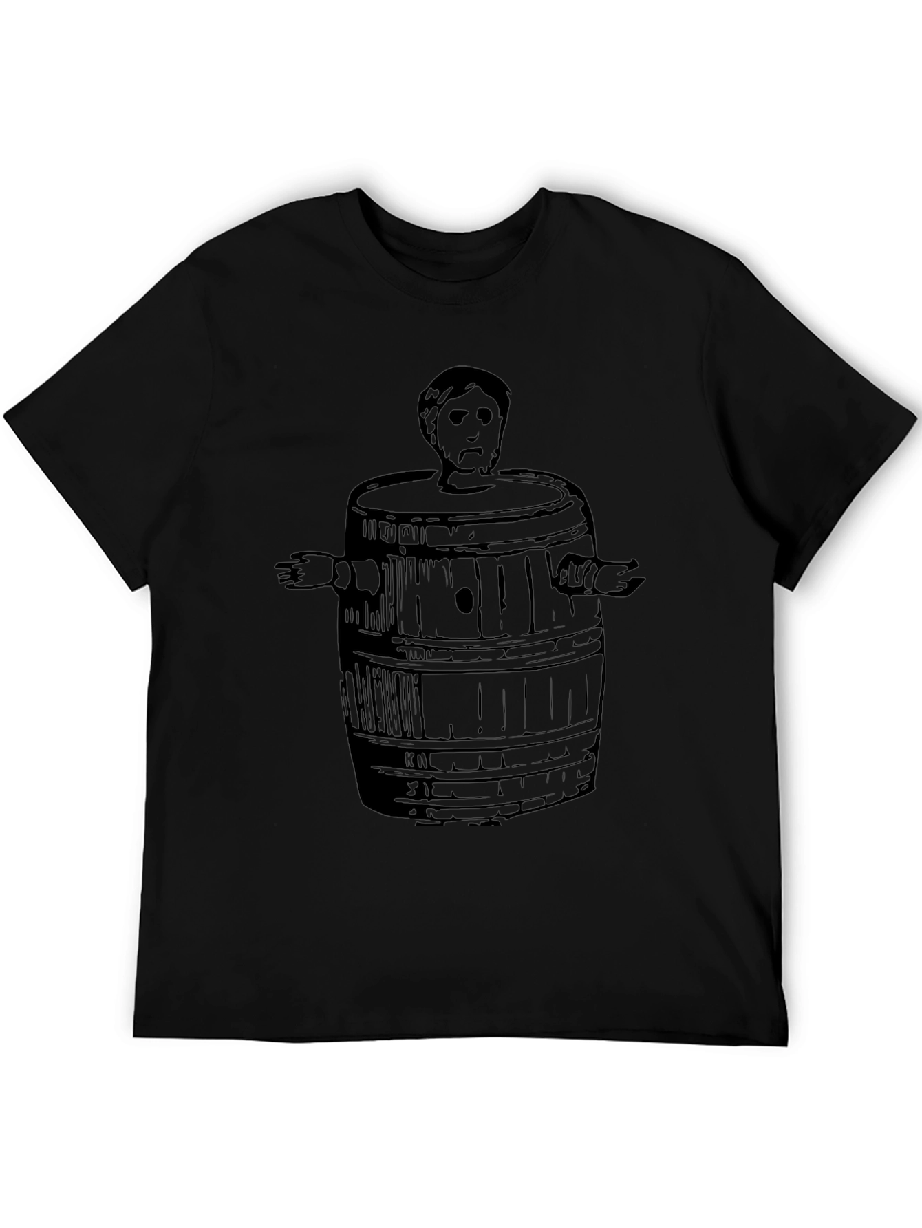 Man in Barrel Graphic T-Shirt - Black